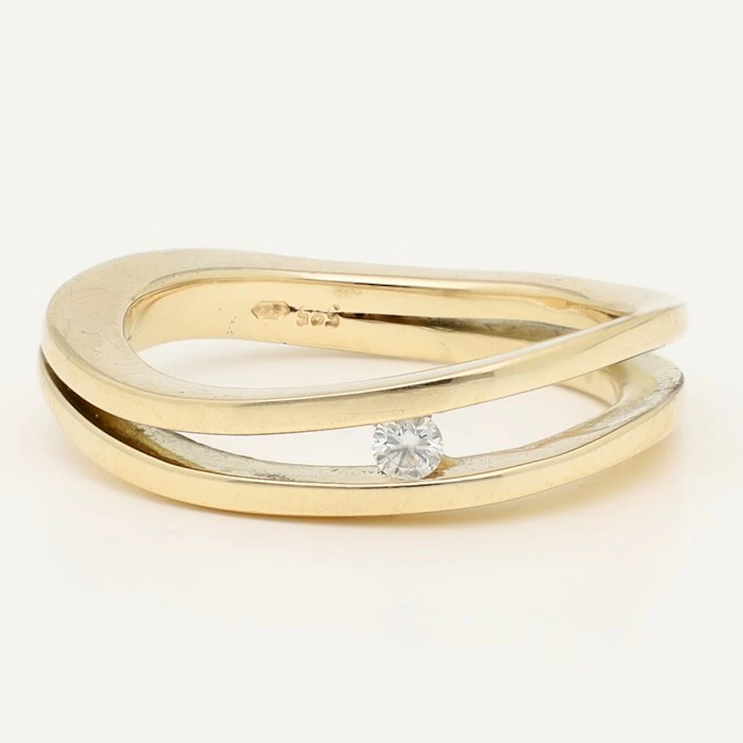 Ring - 14 kt. Yellow gold Diamond (Natural)