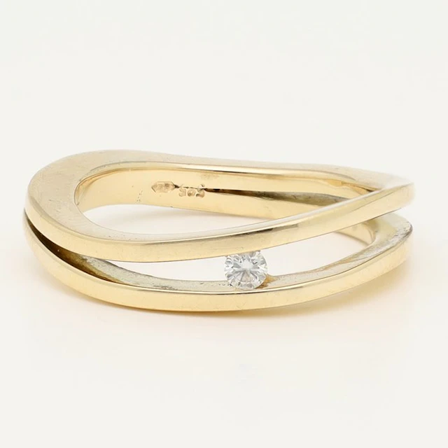 Ring - 14 kt. Yellow gold Diamond (Natural)