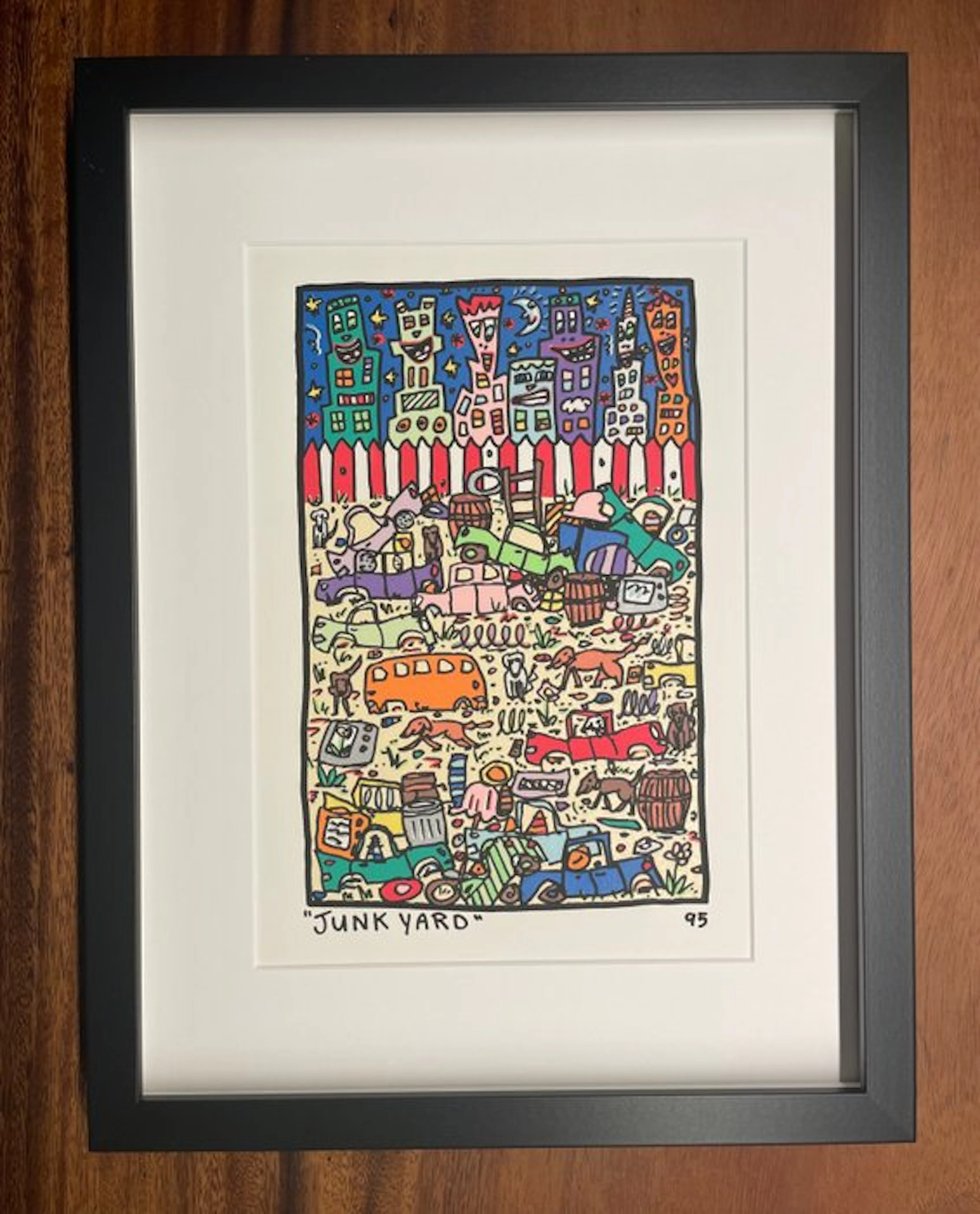 James Rizzi (1950-2011) - Junkyard, original Siebdruck, gerahmt