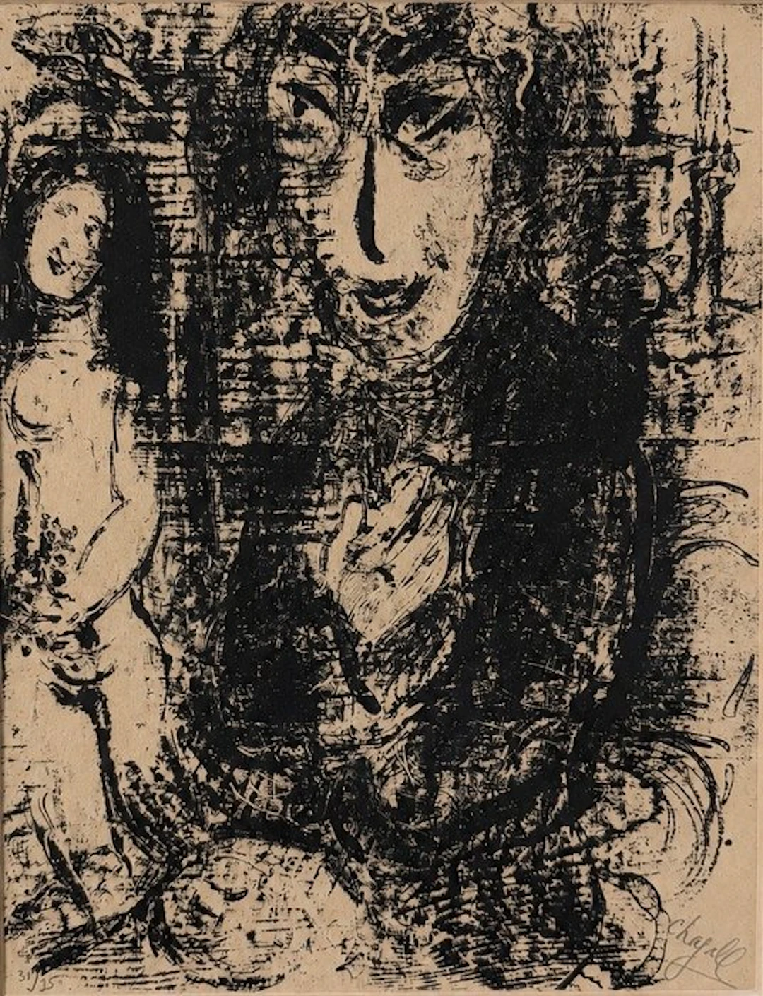 Marc Chagall (1887-1985) - Peintre et Modèle - Litografia...