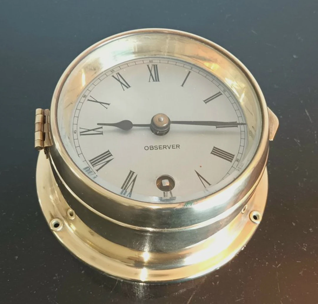 Ship's clock - Brass, Glass - 1950-1960 - Observer Ship's Clock