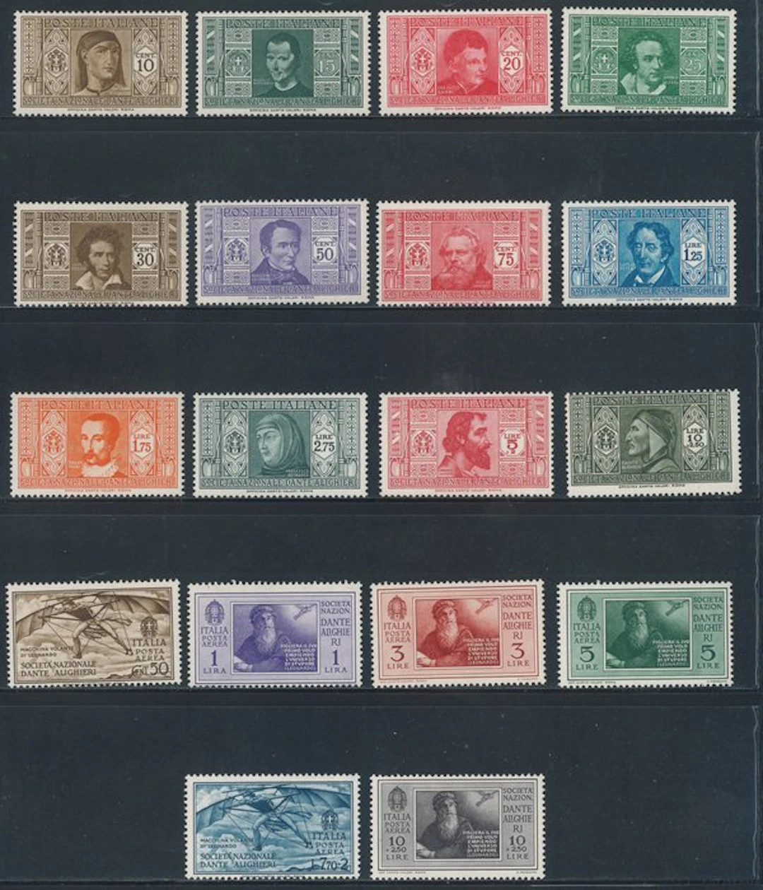 Italy Kingdom - Dante, complete series no. 303/314 + P.A.