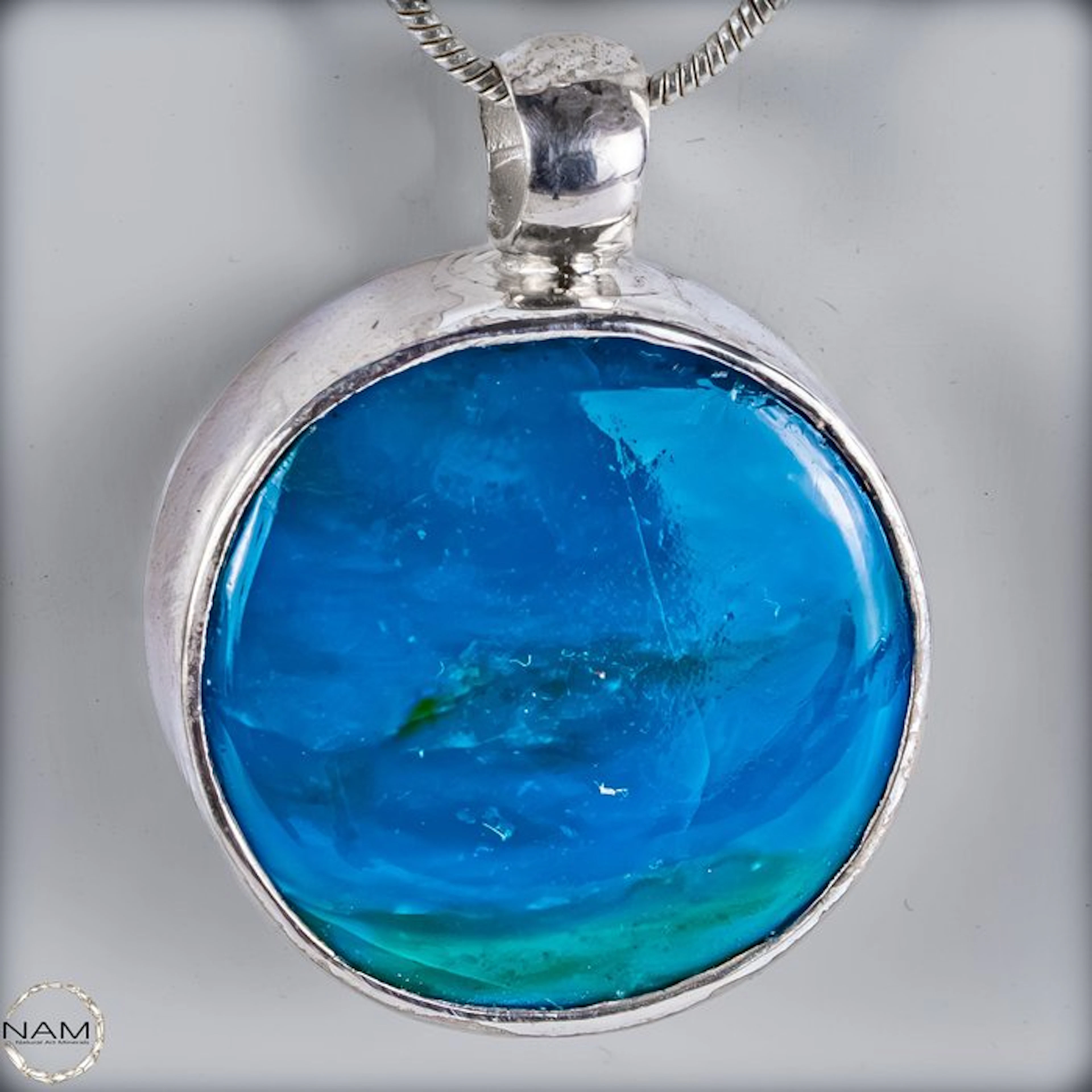 Blue opal pendant from Indonesia – Fascinating blue tones in 925 silver