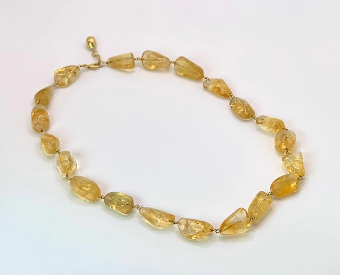 Necklace - 18 kt. Yellow gold - Citrine quartz