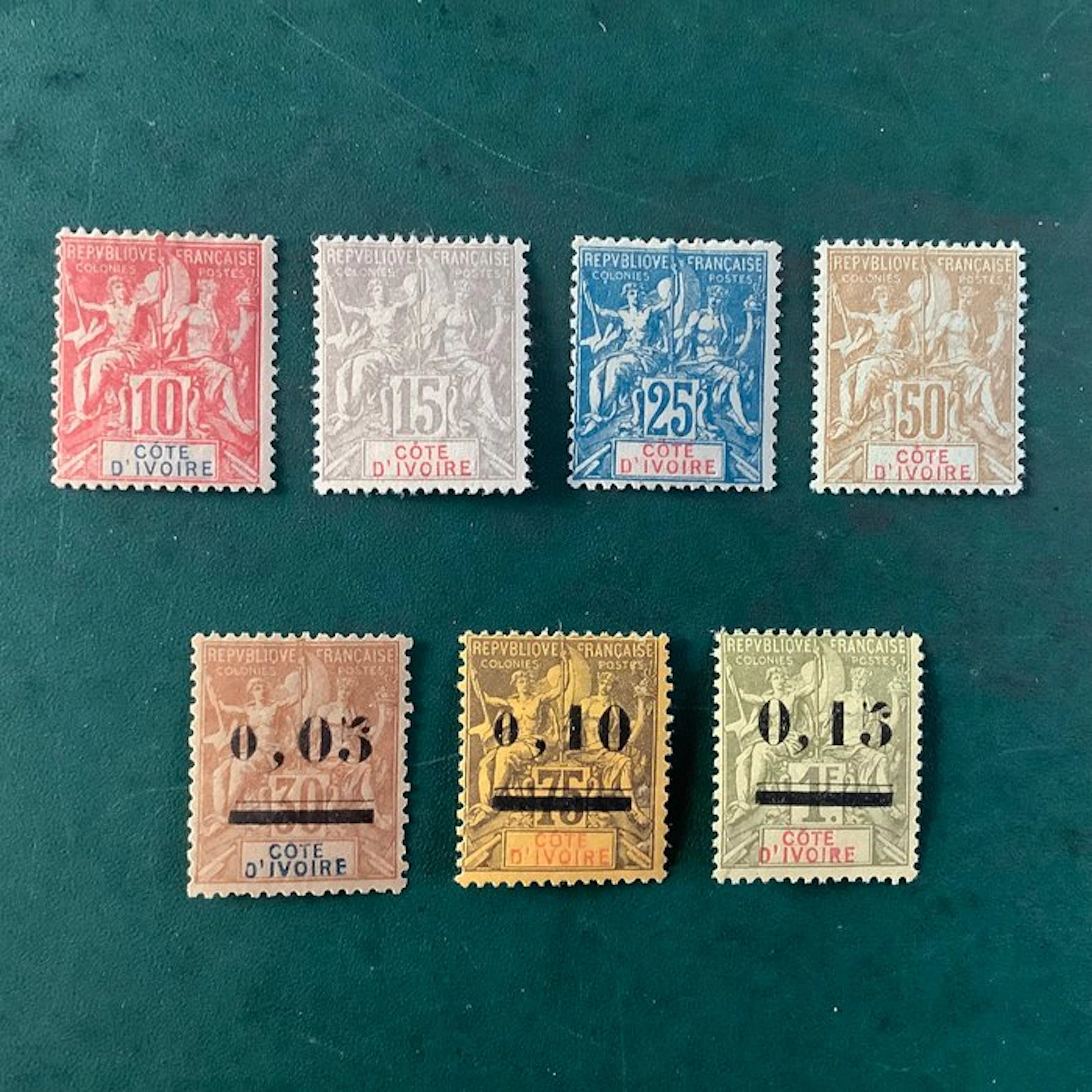 Côte d’Ivoire 1890 - Second and third issue: allegory