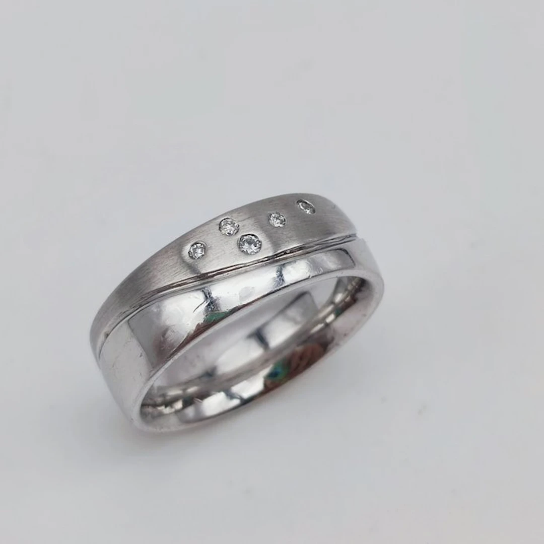 No reserve price - Ring Silver - 0.07ct