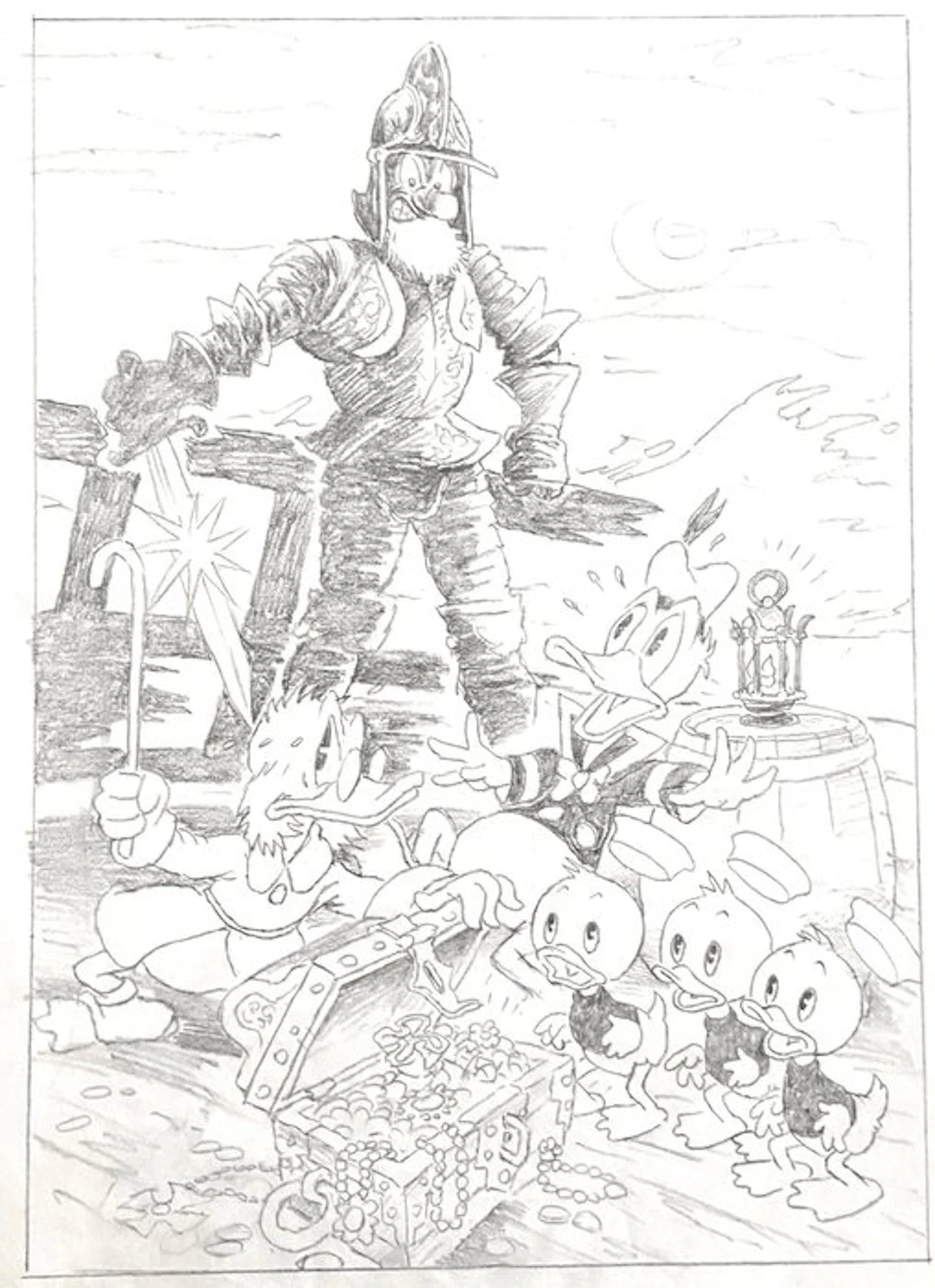 Bruna, Franco - 1 Original preliminary drawing - Disney