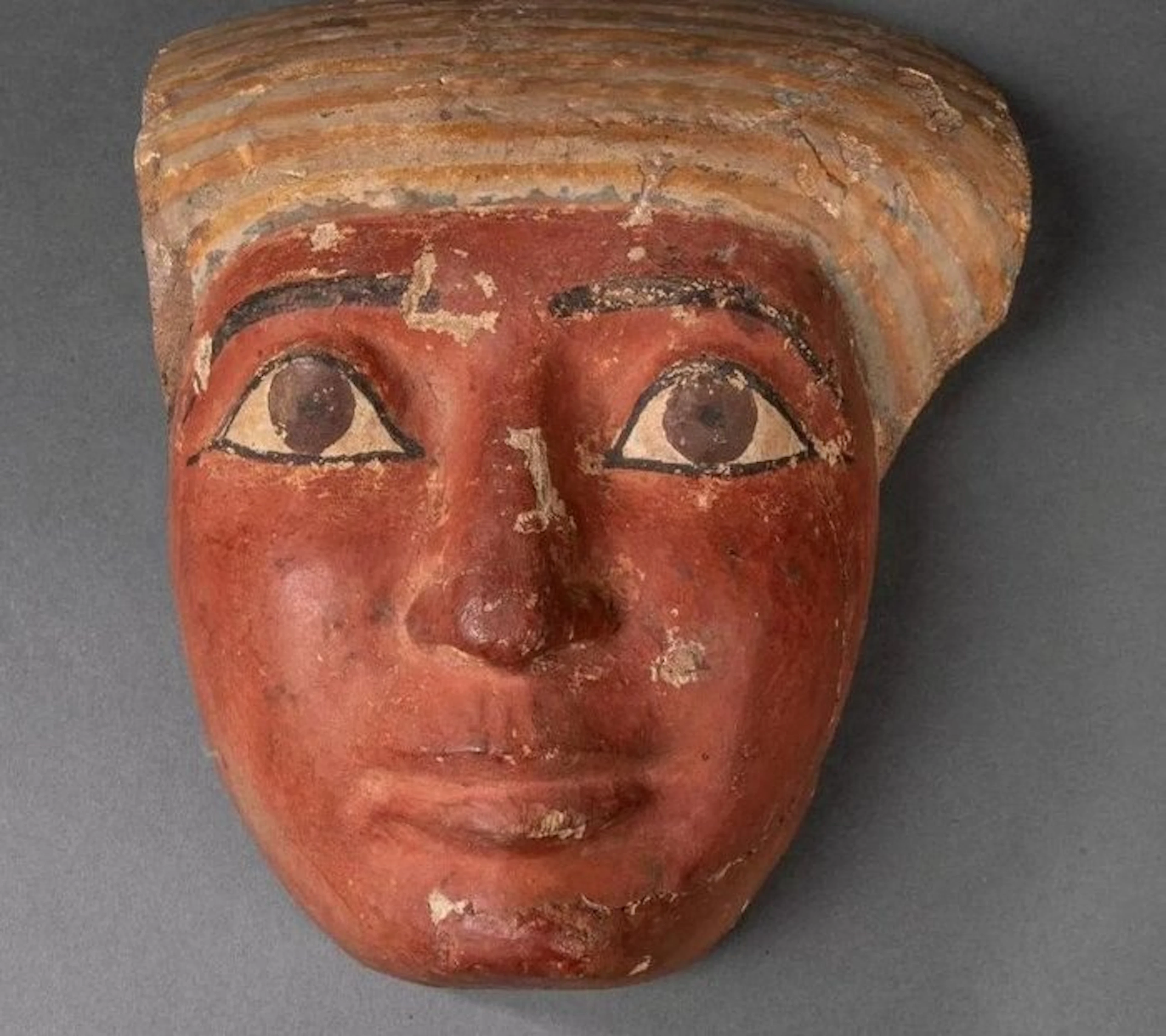 Ancient Egyptian Wood Sarcophagus mask
