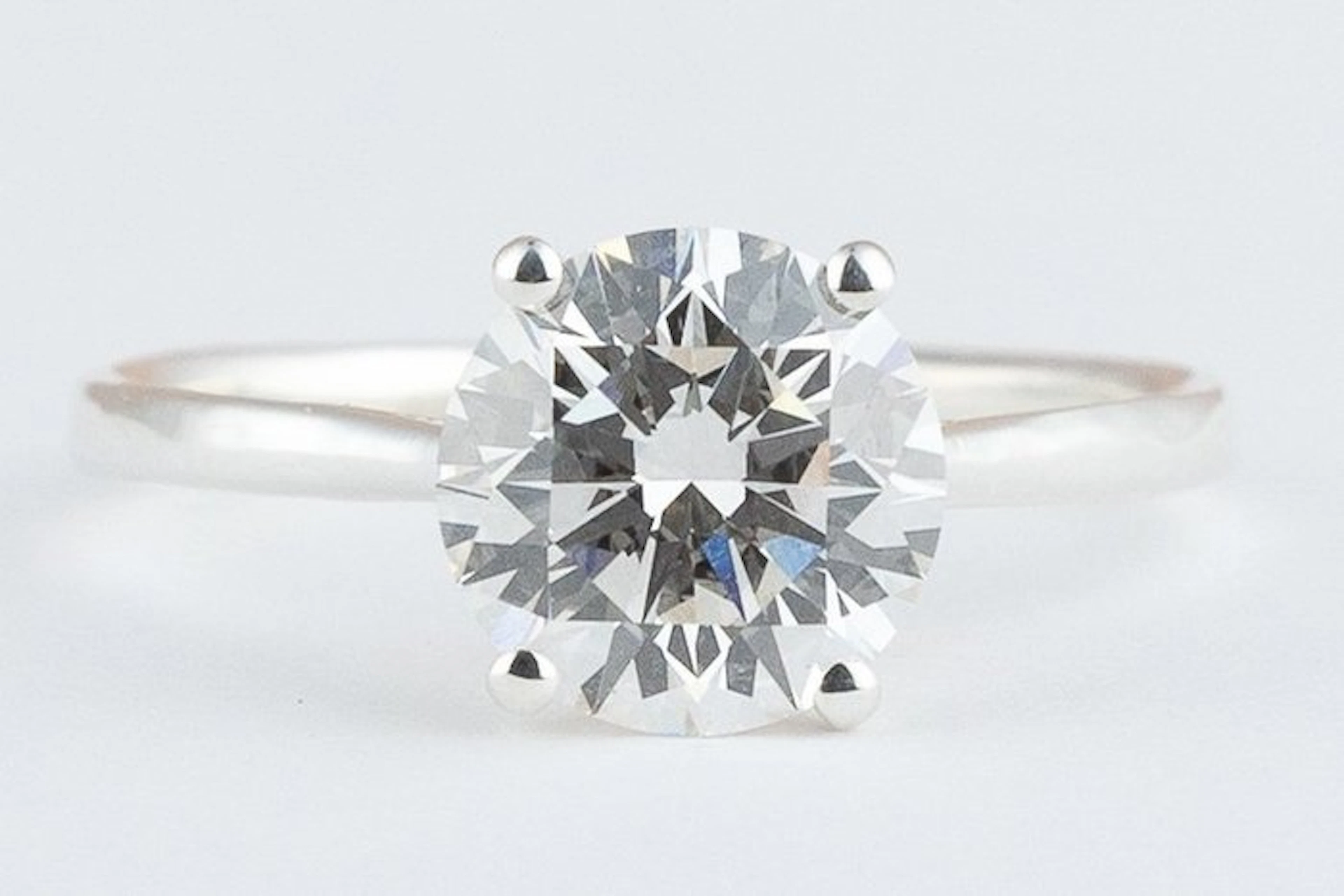 No reserve price - Ring Silver - 2.01ct. tw. Diamond (Lab-grown) - Round F-VVS2