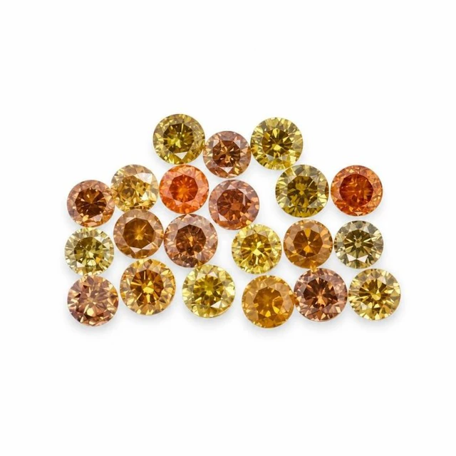 No reserve price - 21 pcs Diamond (Natural coloured) - 1.04 ct - Round - Fancy
