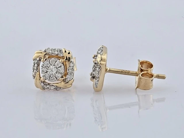 Earrings - 14 kt. Yellow gold - 0.19ct. tw. Diamond (Natural)