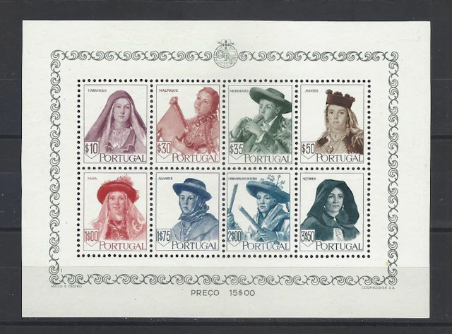 Portugal 1947 - Hojita block Regional costumes - Mundifil Hb 13