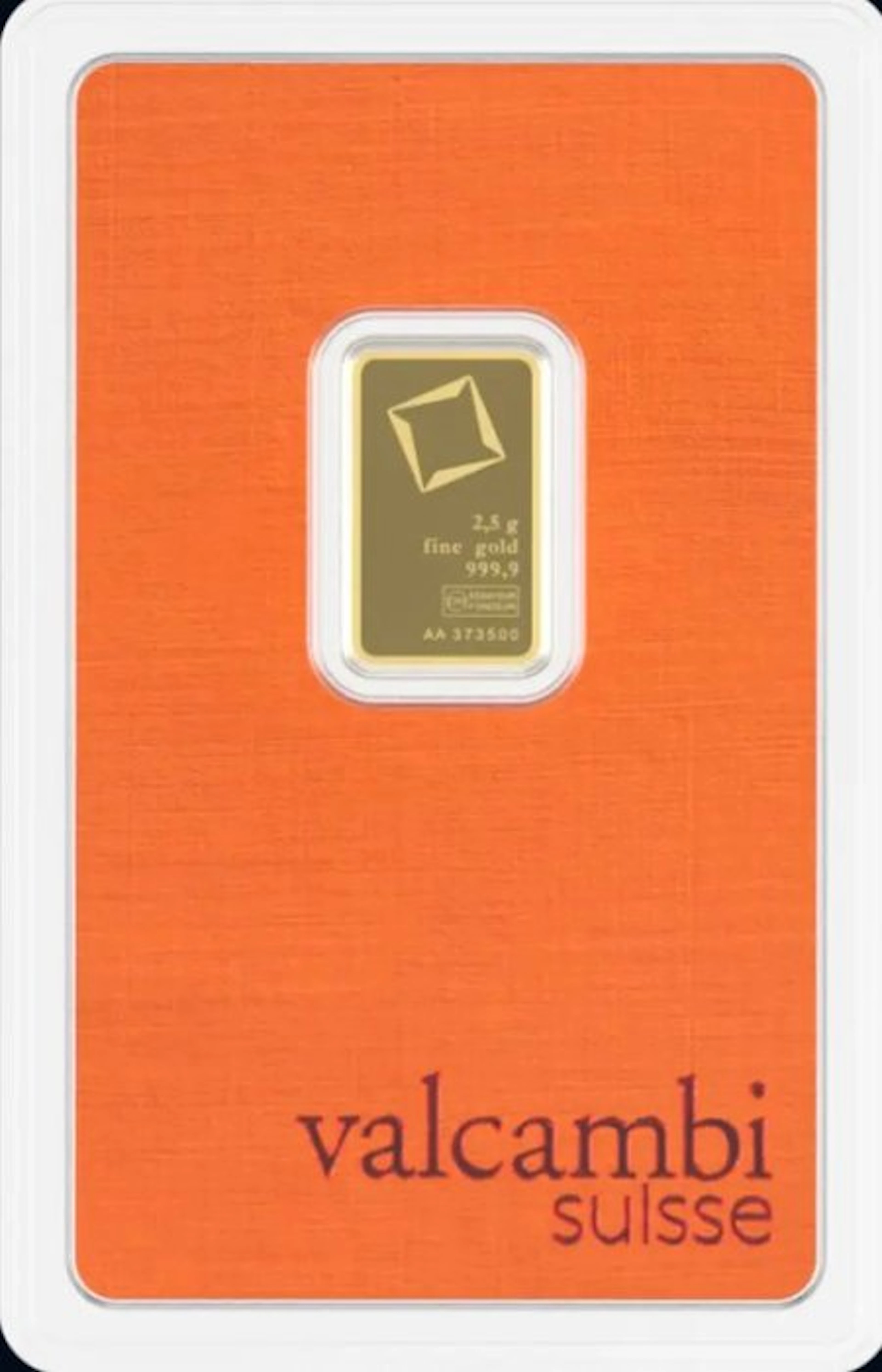 2,5 grams - Gold .999 - Valcambi, Switzerland - Sealed & with certificate