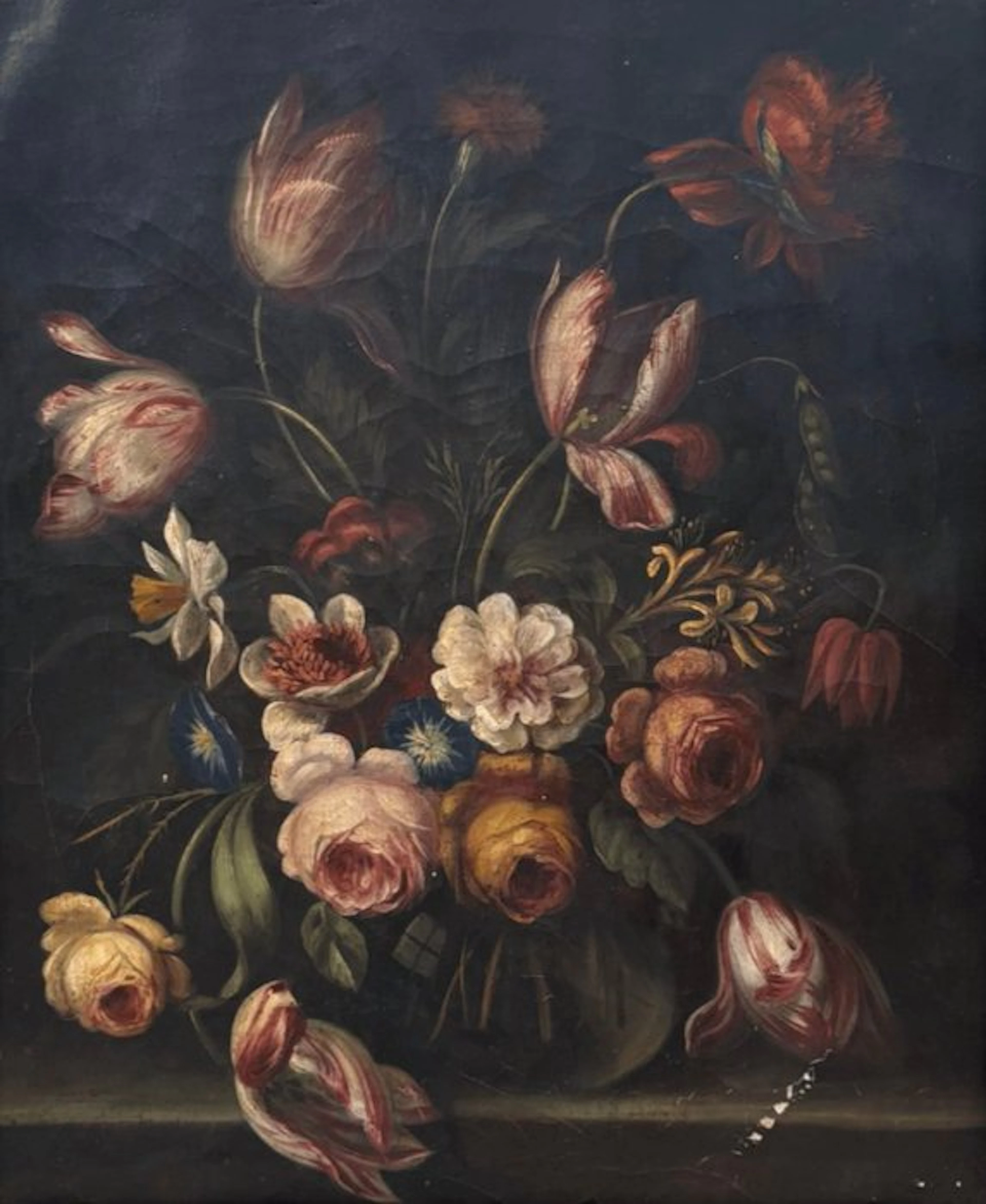 Ecole Flamande (XVII) - Nature morte au bouquet de fleurs