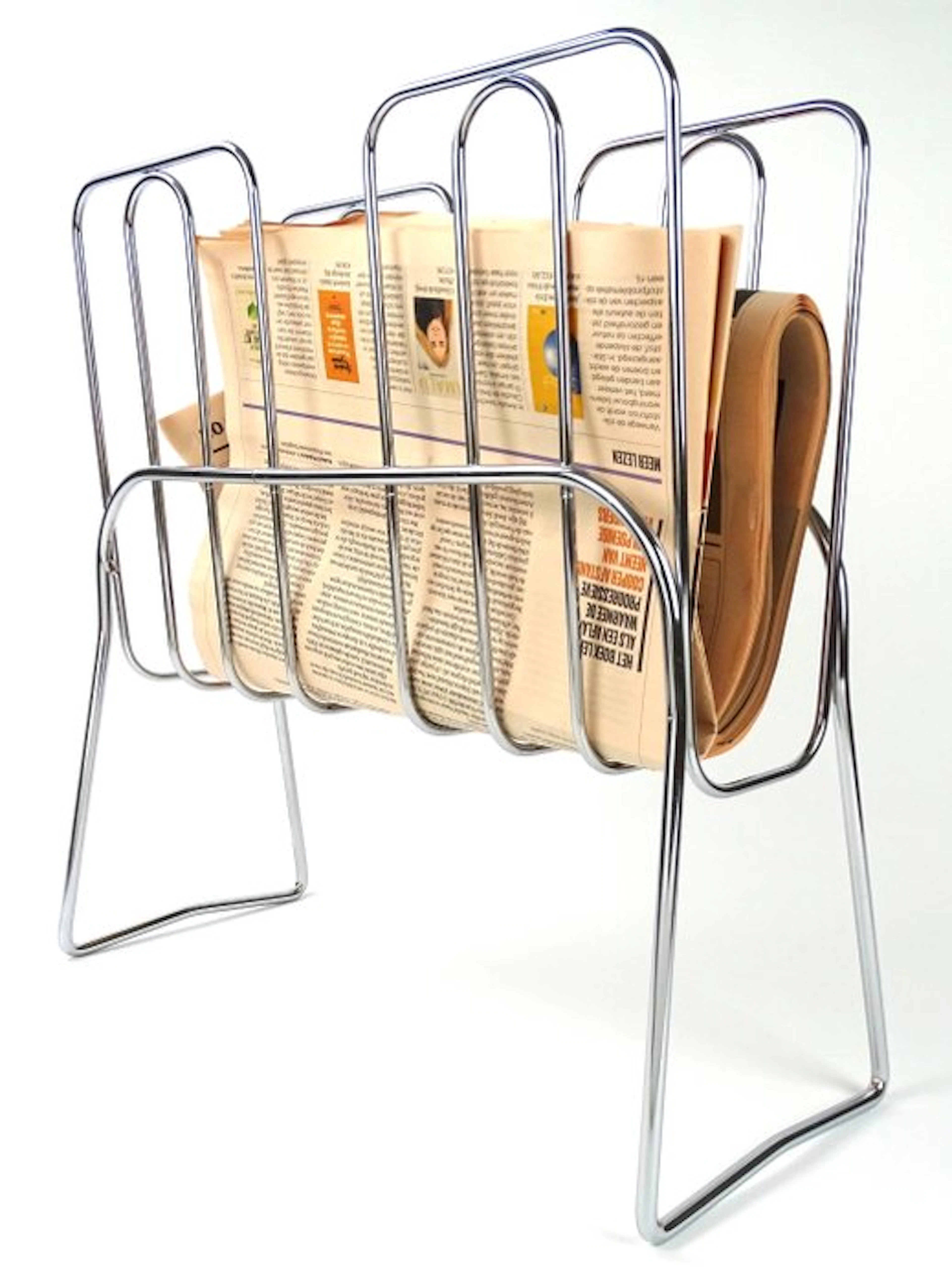 Rexite - Enzo Mari - Magazine rack - Press - Chrome steel