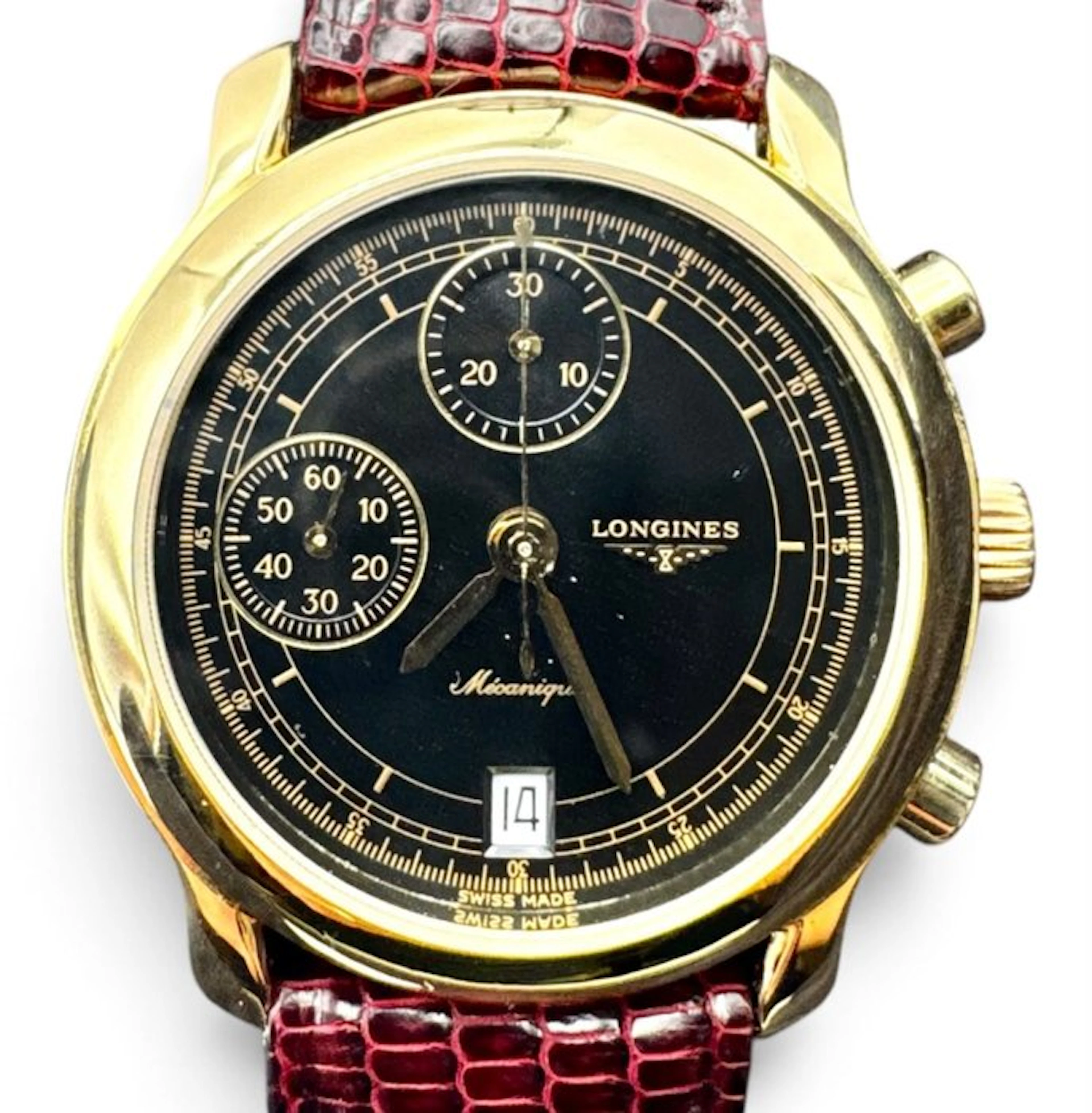 Longines - Mecanique cronografo in oro giallo 750 manuale...