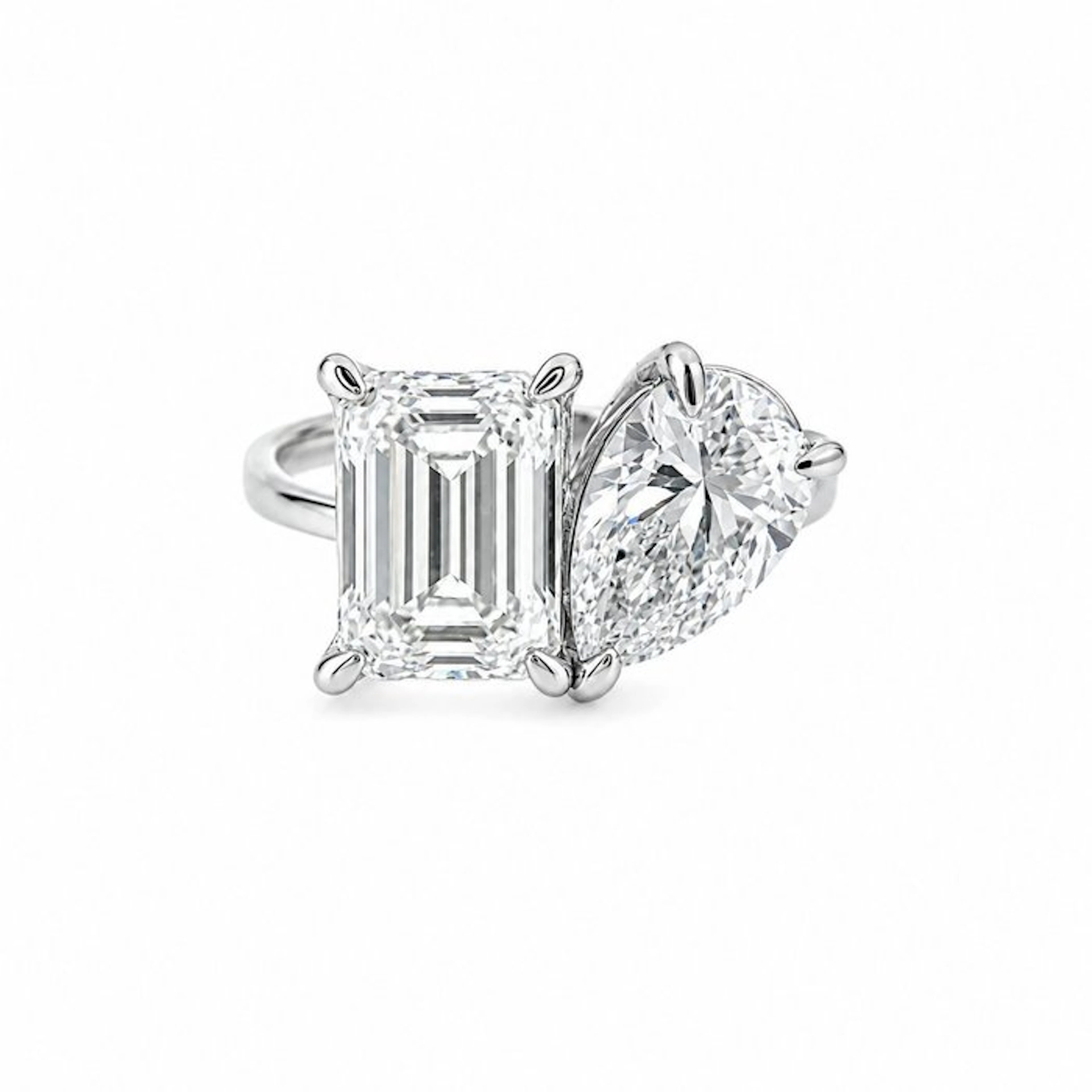 Ring - 14 kt. White gold - 5.05ct. tw. Diamond (Lab-grown) - Diamond