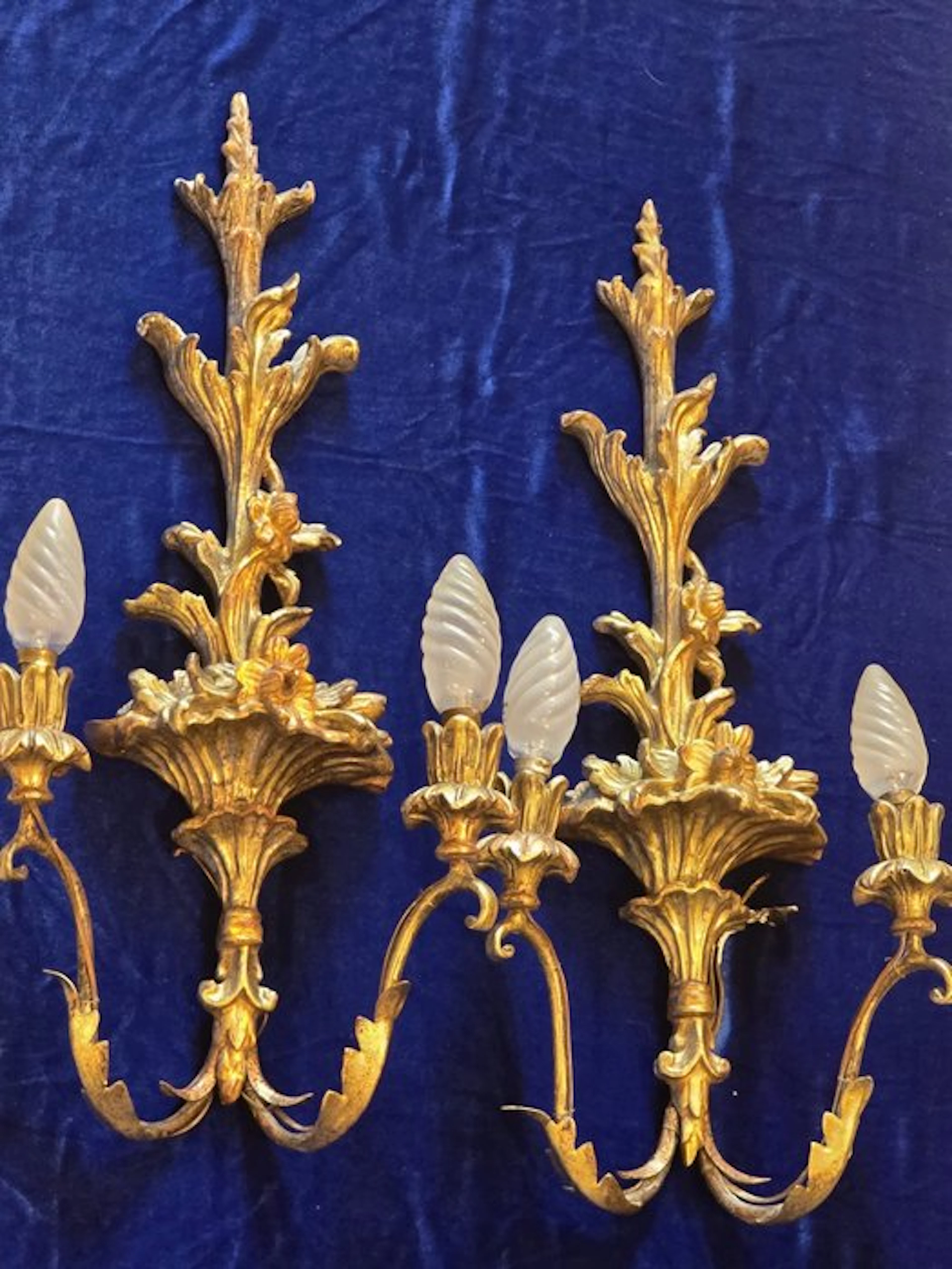 Wall sconce (2) - Wood - Antique wooden wall sconces