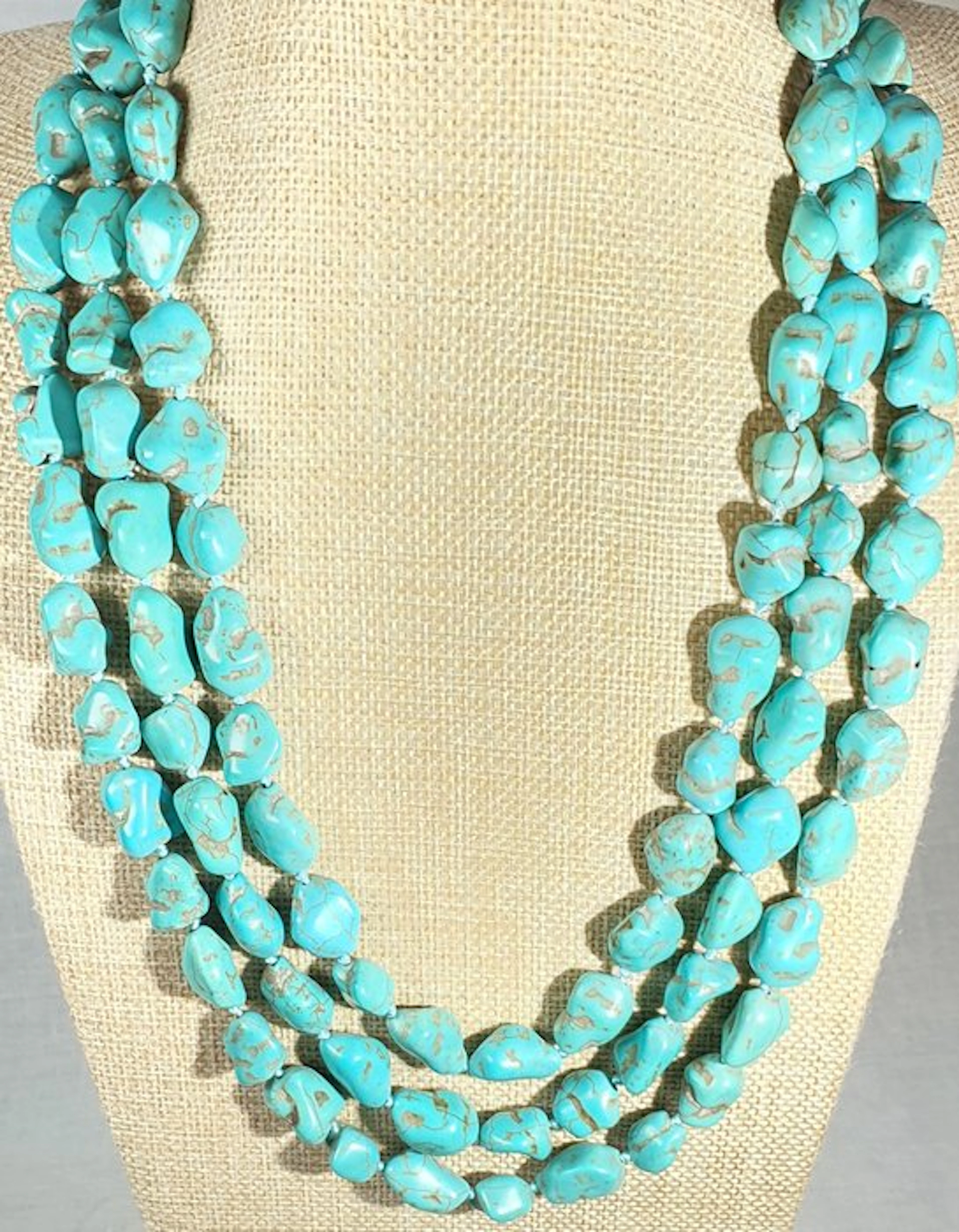 Howlite turquoise - VERY LONG - Stimulates Intuition and...