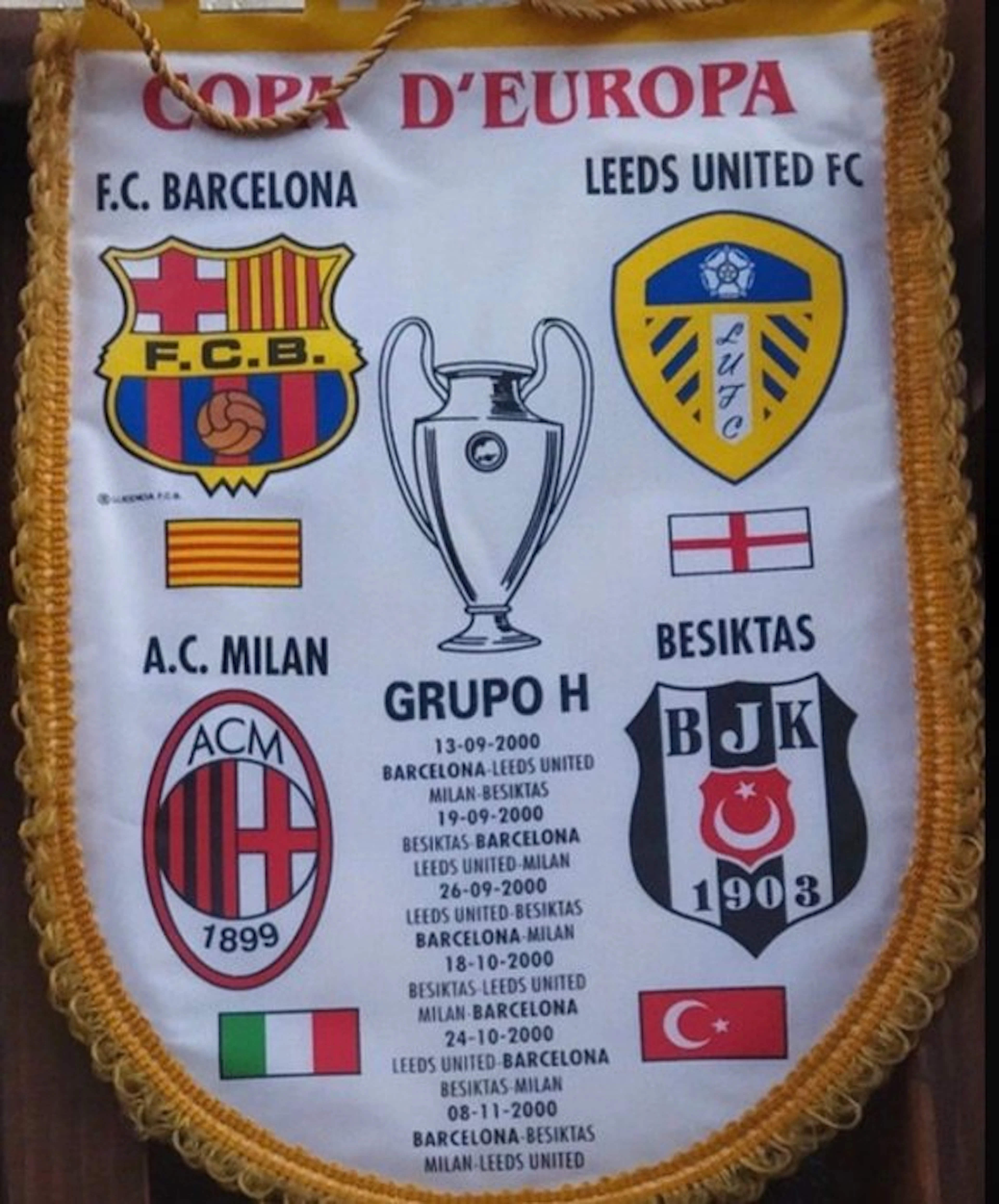 FC Barcelona - UEFA Champions League - 2000 - Flag / pennant