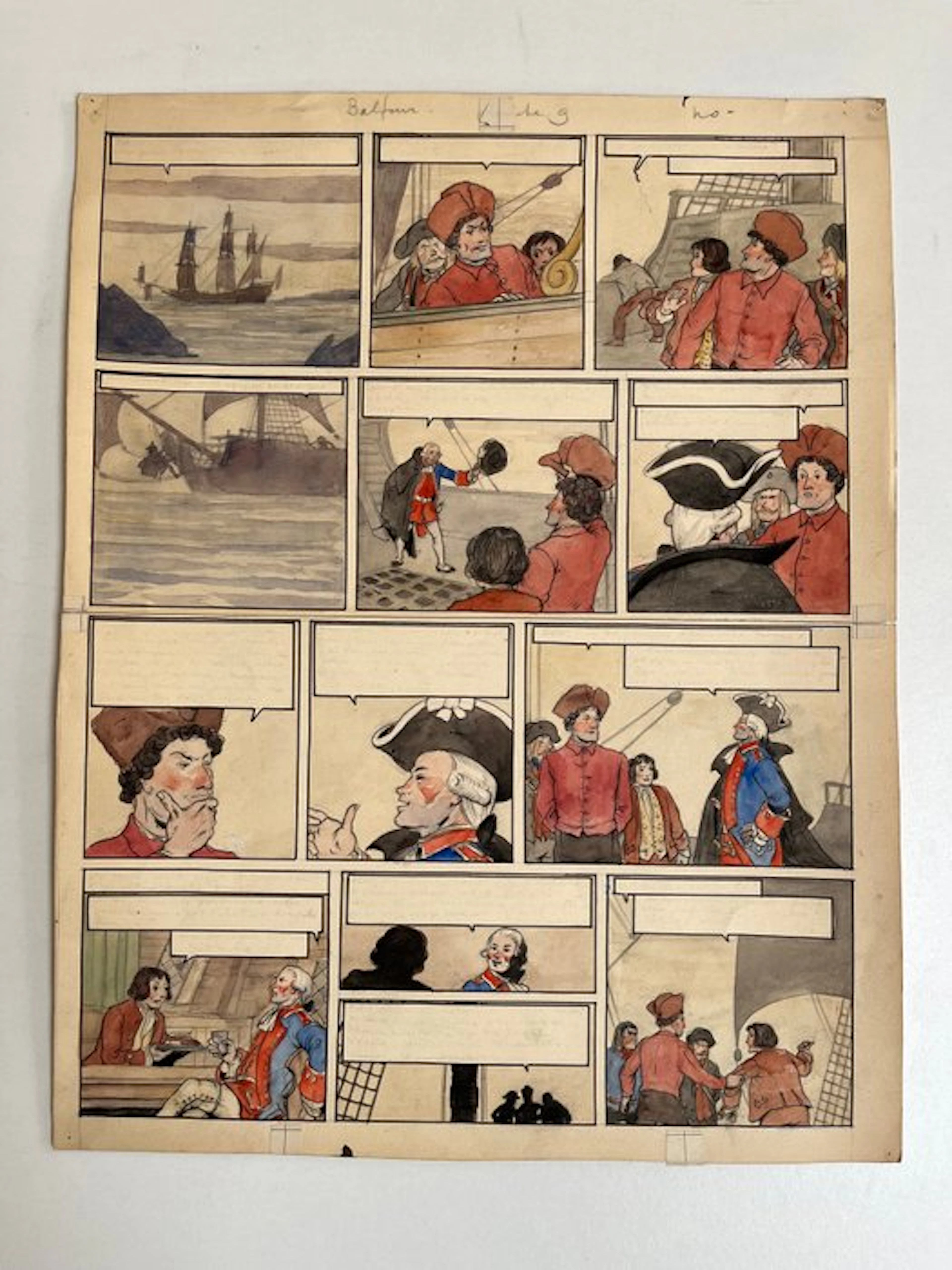 Laudy, Jacques - 1 Original colour page - David Balfour - p.9 - 1952