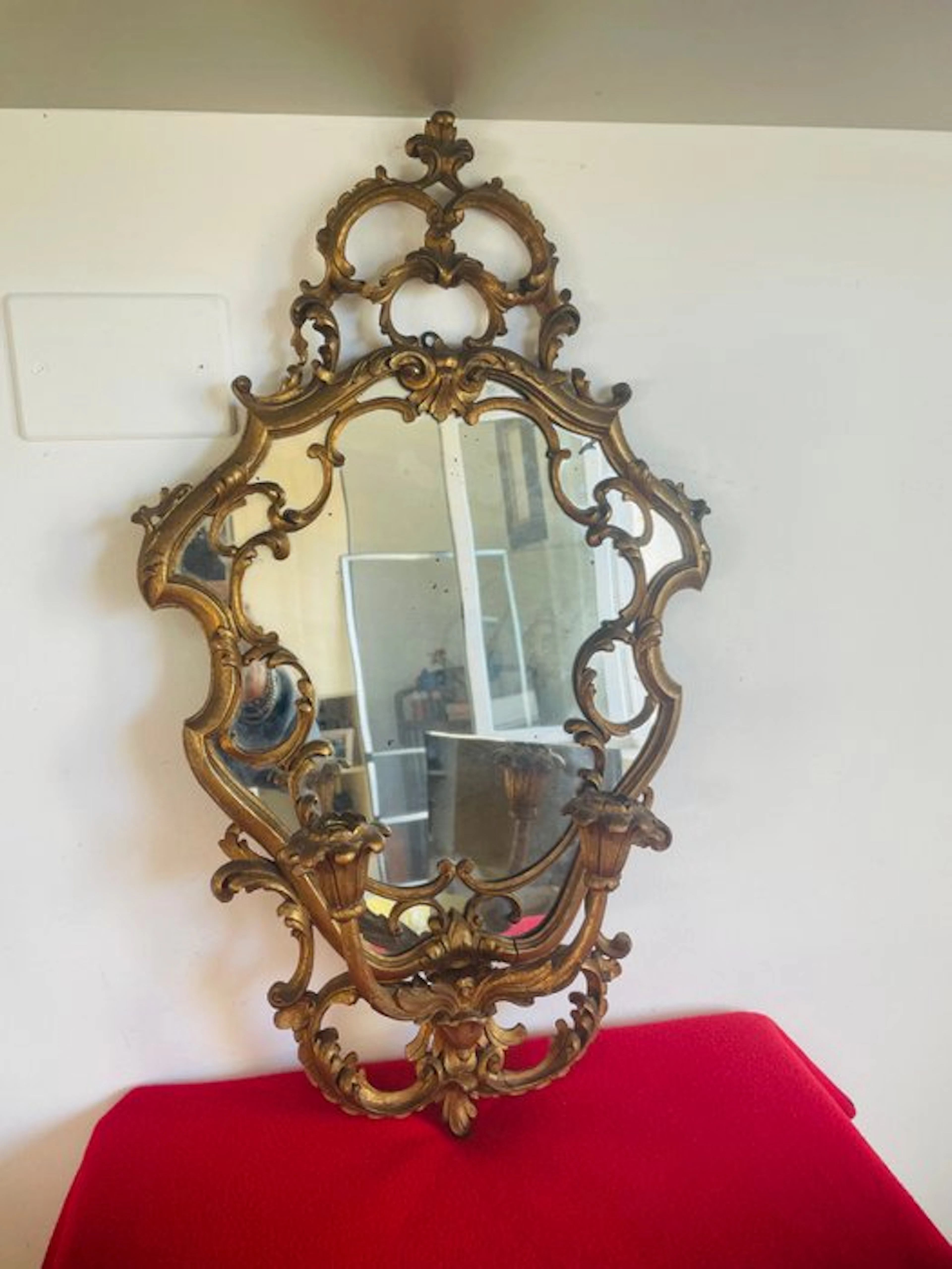 Wall mirror - Antique swiveling two-light vanity mirror...