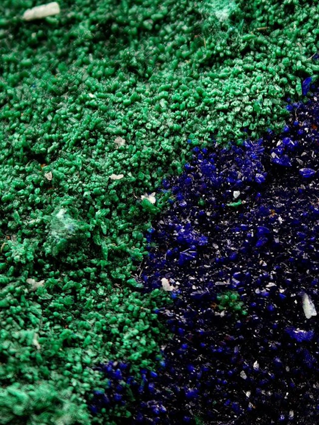 Splendid azurite and malachite