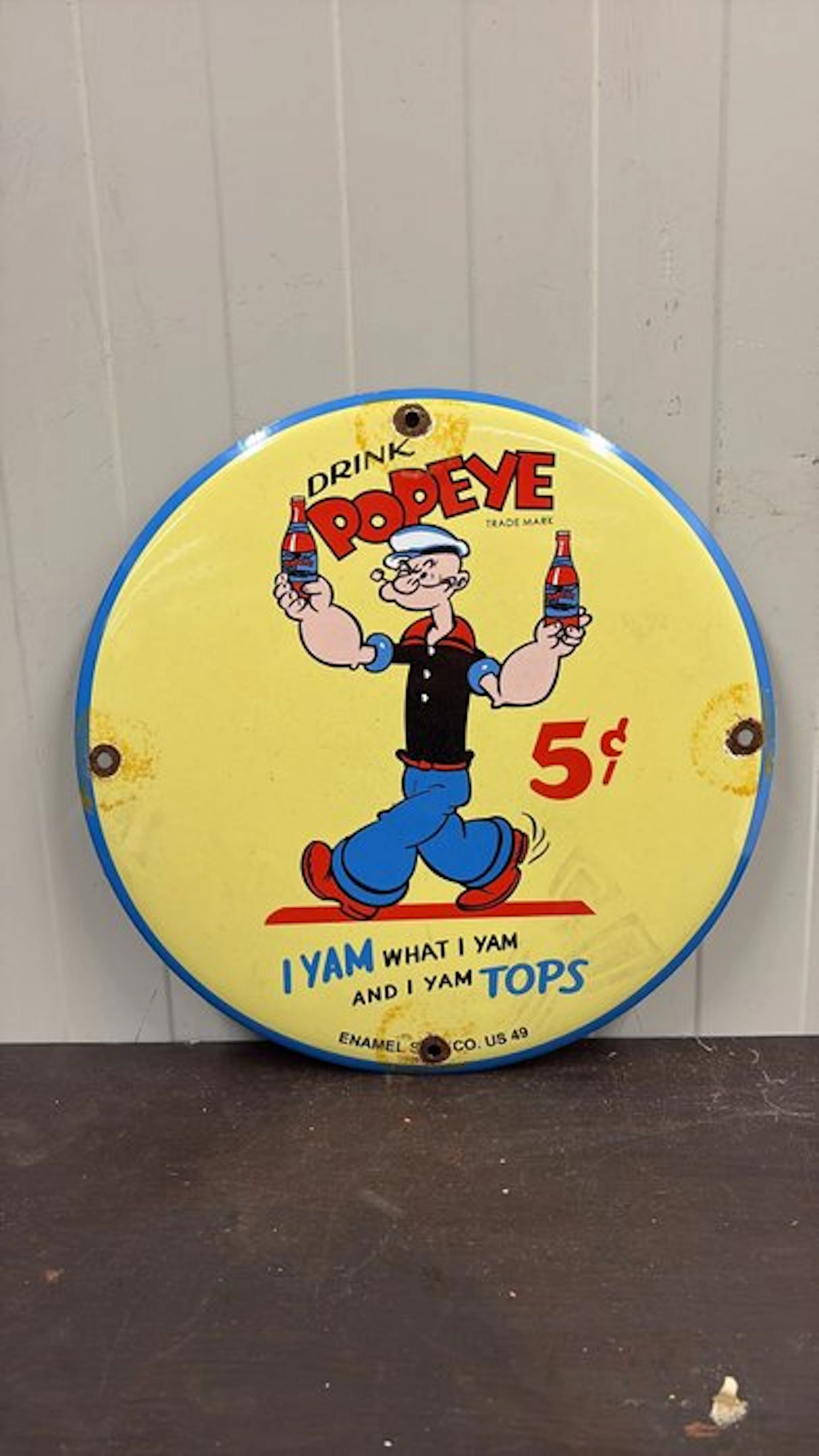 Standard Gasoline - Popeye enamel advertising sign –...