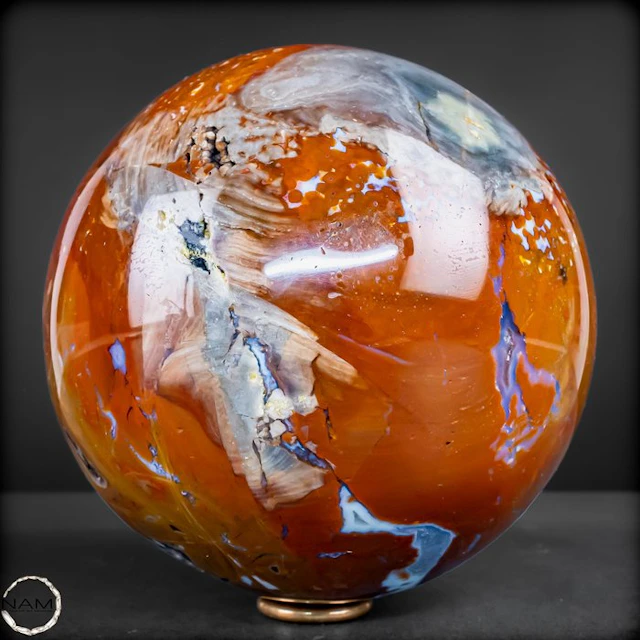 Ocean Jasper sphere – an extraordinary one-of-a-kind piece in fiery red