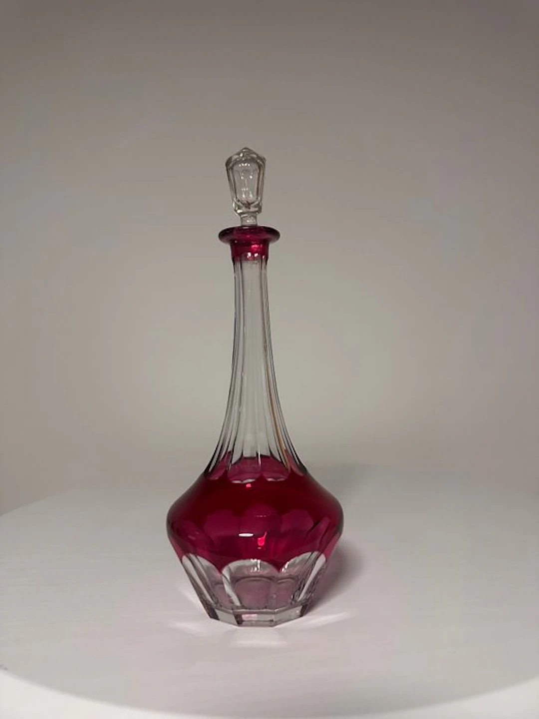 Val Saint Lambert - Decanter - Vintage Cranberry/Ruby Red...