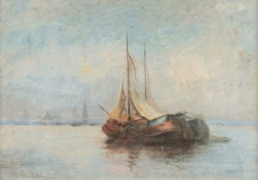 Hobbe Smith (1862–1942), attribut - Gezicht op het IJ te Amsterdam