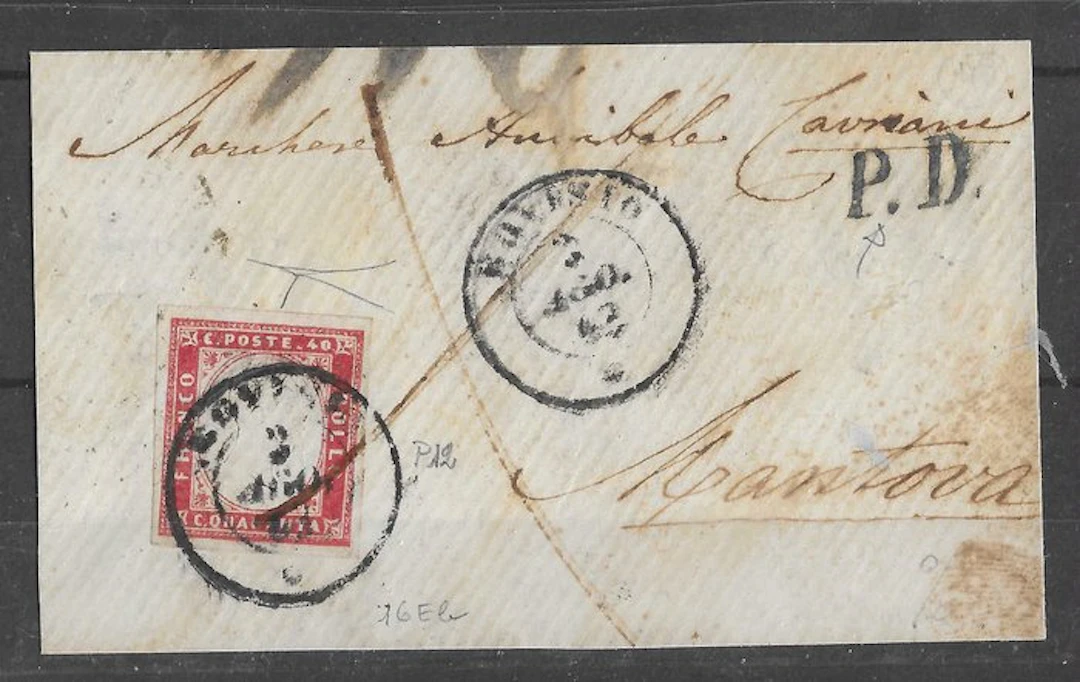 Italian Ancient States - Sardinia 1862 - letter from...