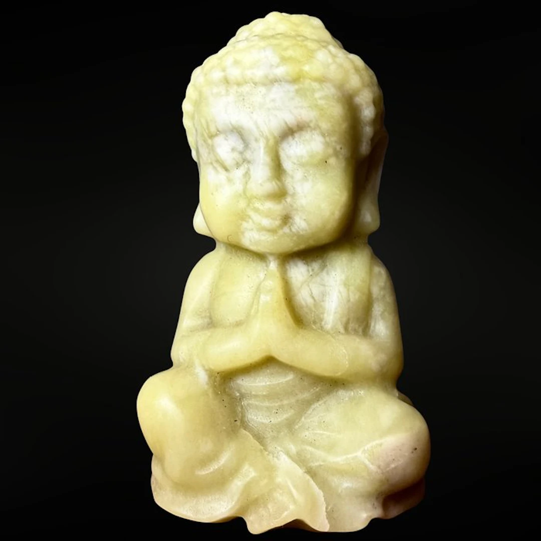 Lemon Jade Buddha - premium Carving - Height: 100 mm - Width: 55 mm-