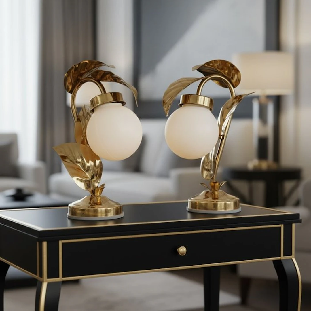Table lamp (2) - Pair of Mid-Century Hollywood Regency...