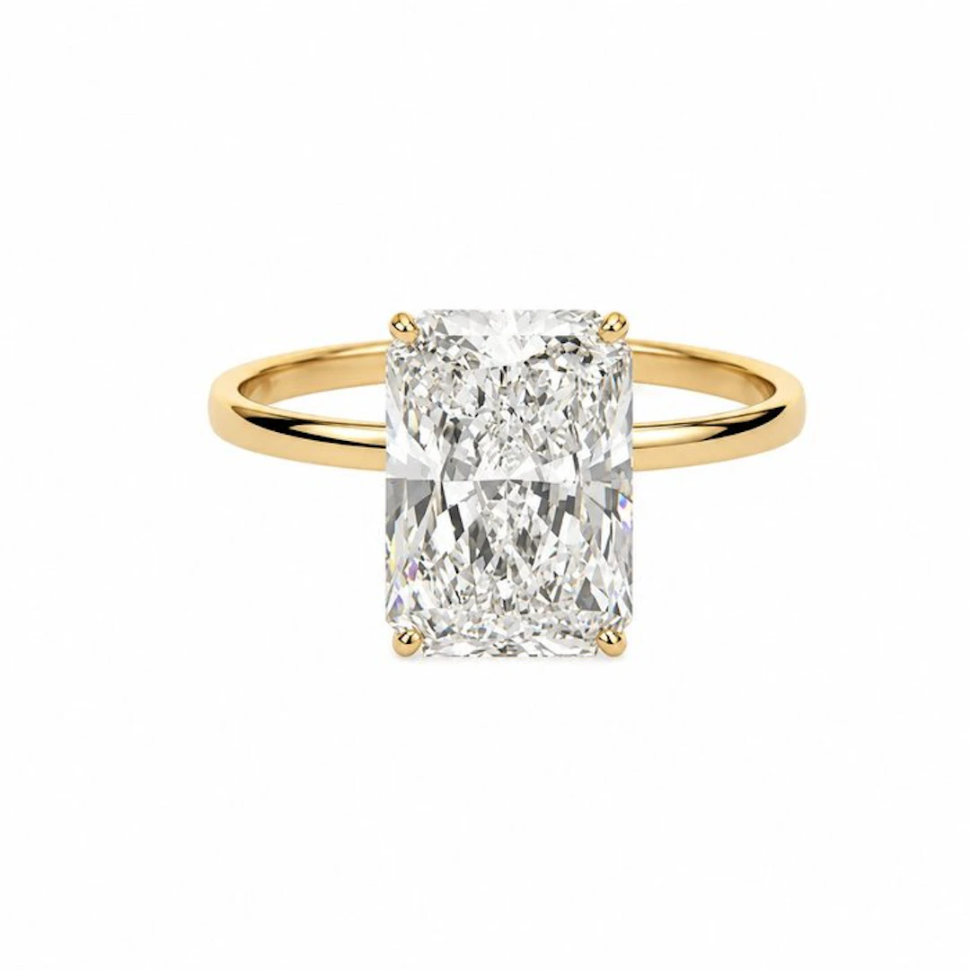 No reserve price - Ring - 14 kt. Yellow gold - 4.03ct. tw. Diamond (Lab-grown)