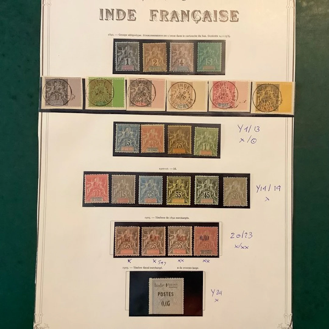 India 1892/1903 - 22 complete issues on album pages. - Yvert 1/24