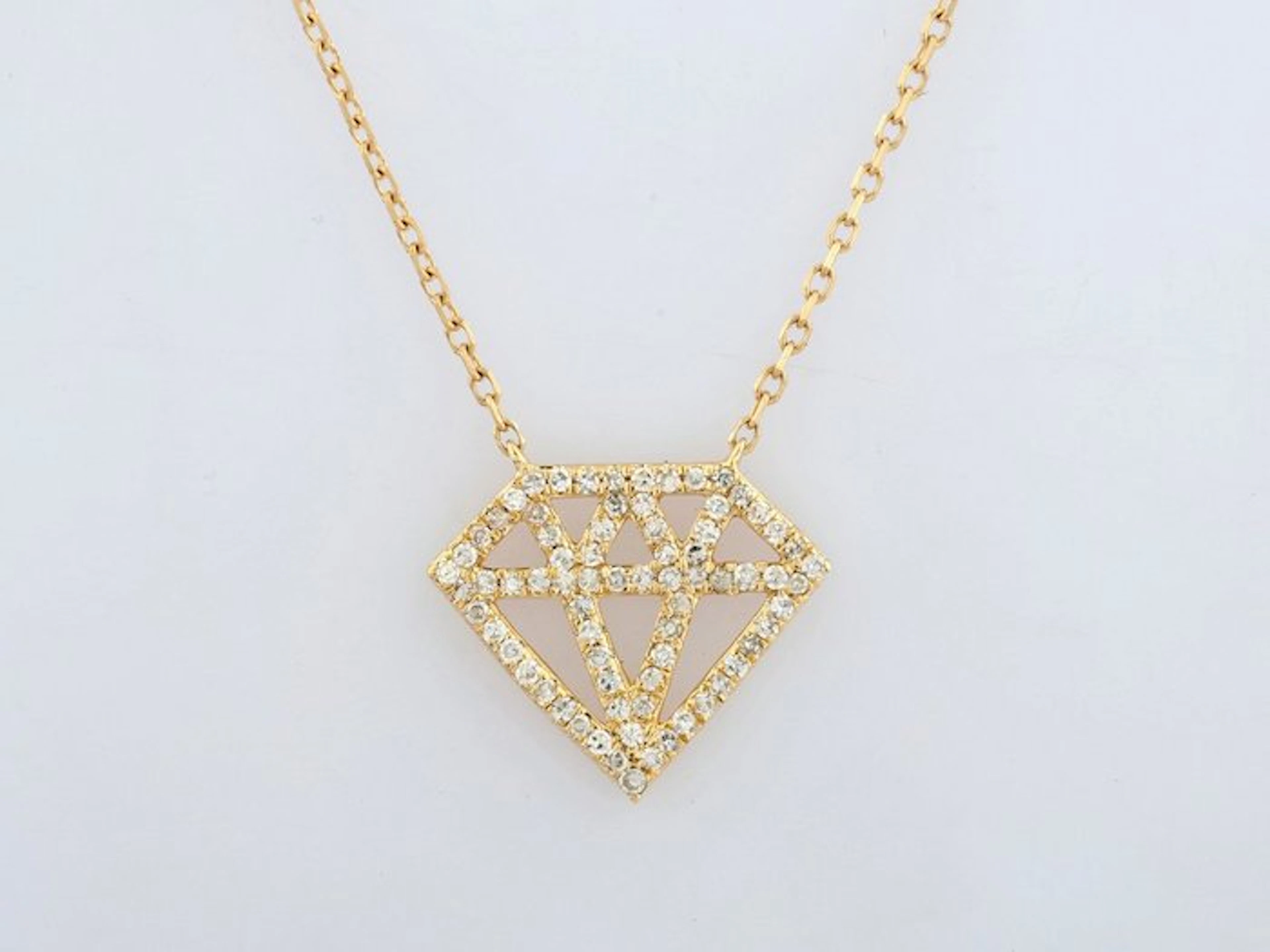 Necklace - 14 kt. Yellow gold - 0.14ct. tw. Diamond (Natural)
