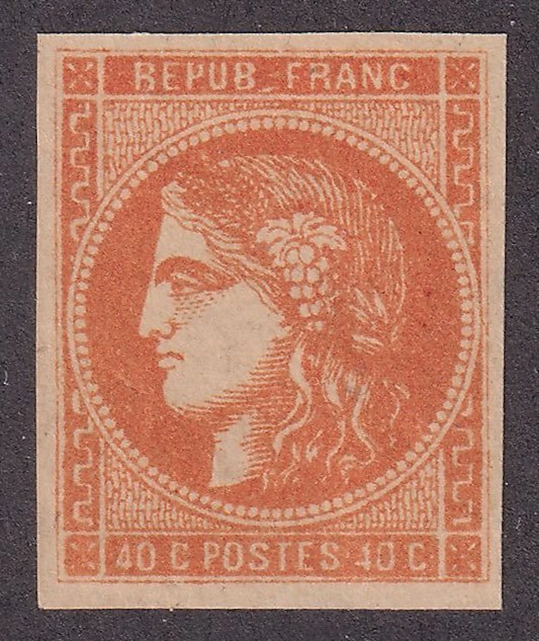 France - 40c orange - signed Calves - TTB - Yvert n°48