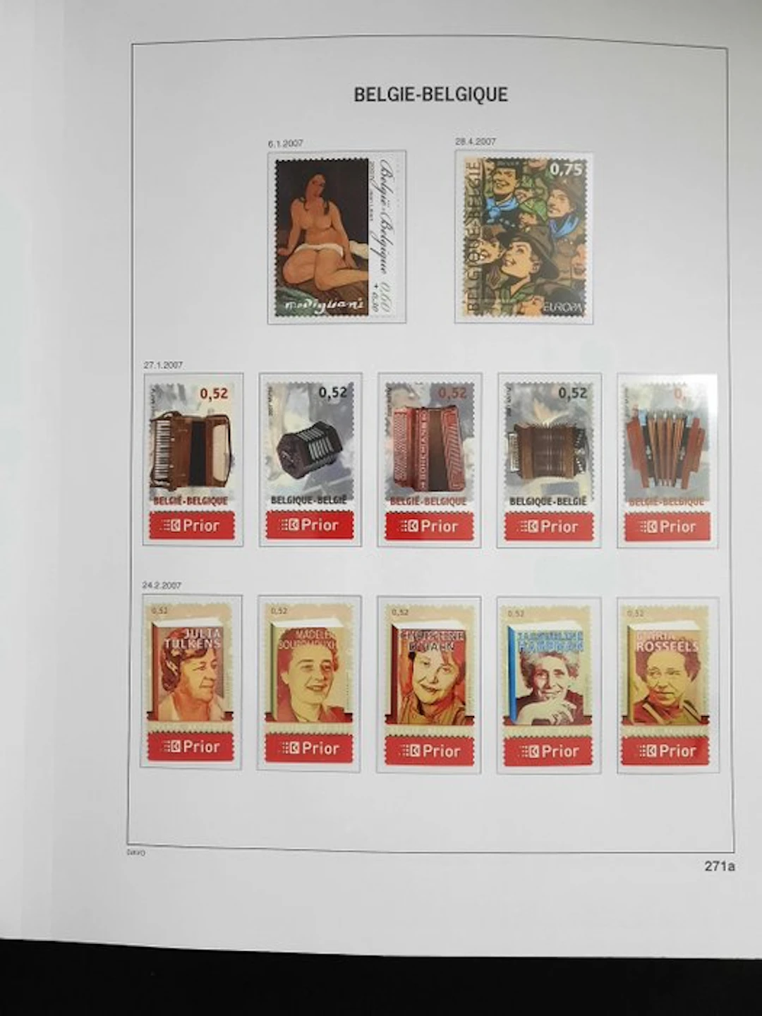 Belgium 2007/2010 - Davo LXVII sheets for stamps from...