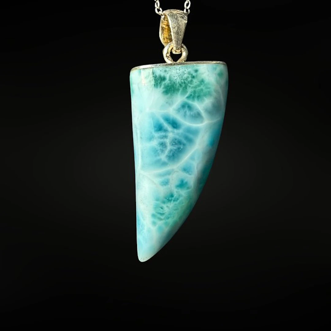Magnificent Larimar Pendant - 925 silver Pendant - Height...