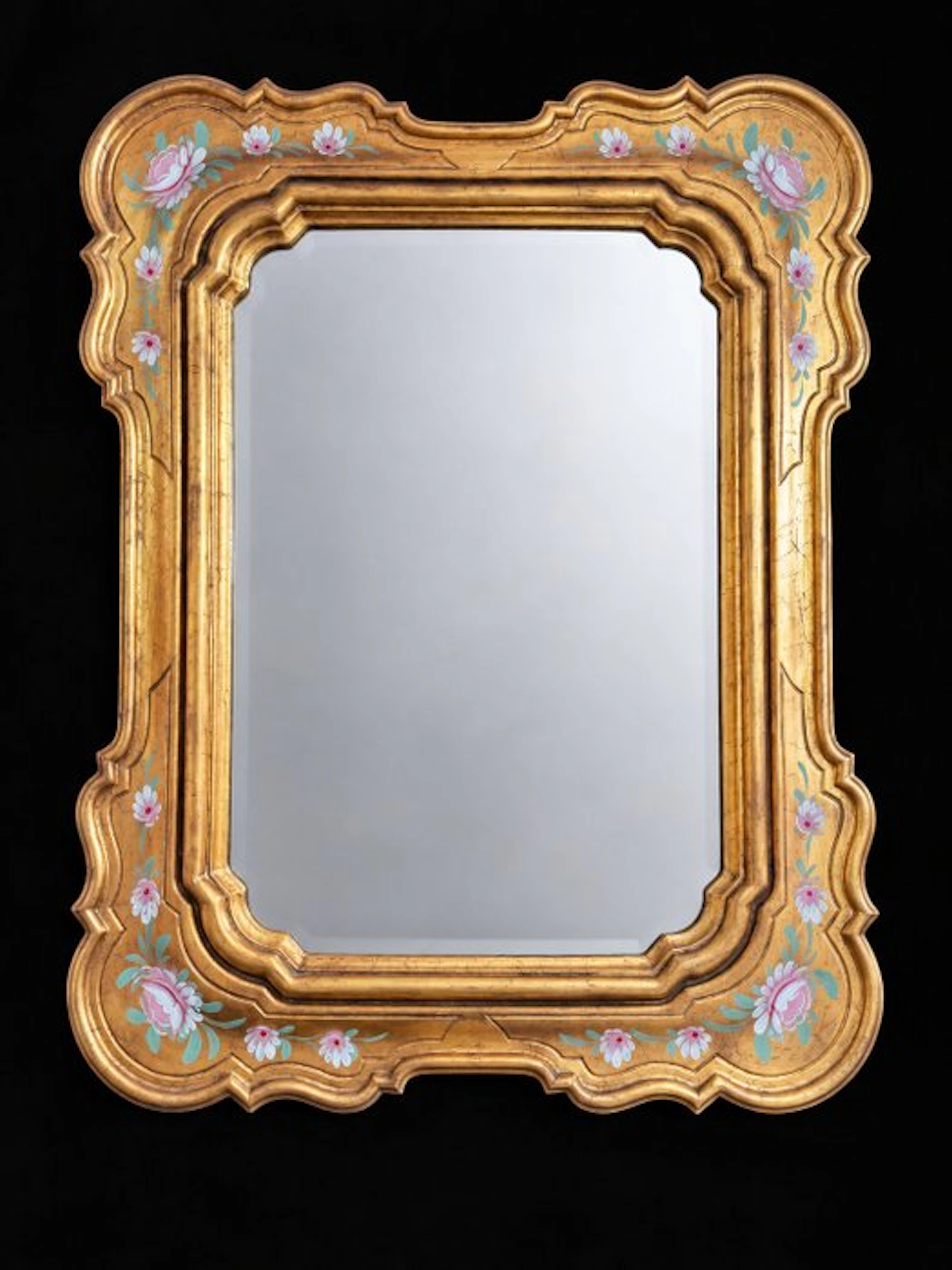 Wall mirror - Wood - Gilded Floral Mirror