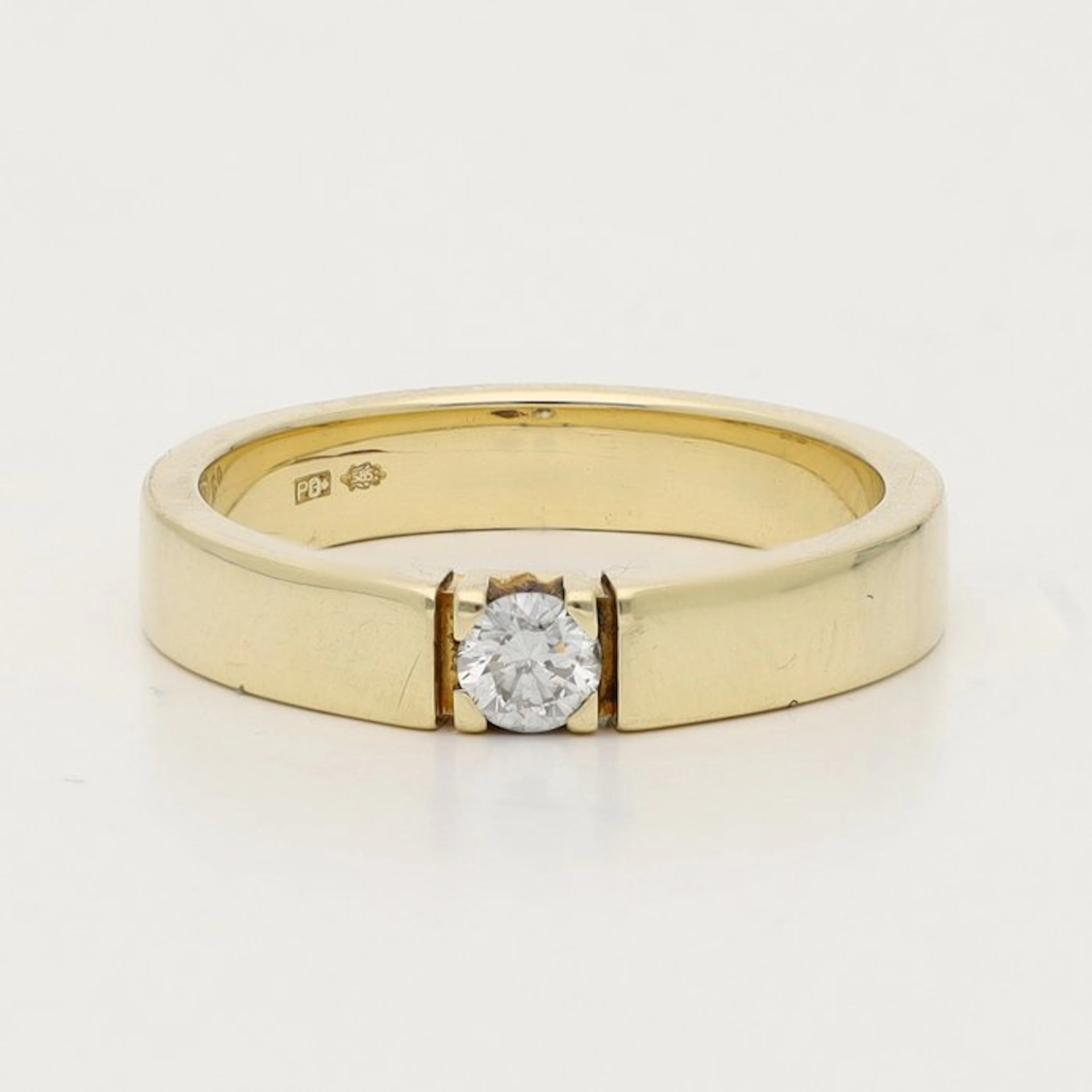 Ring - 14 kt. Yellow gold - 0.17ct. tw. Diamond (Natural)