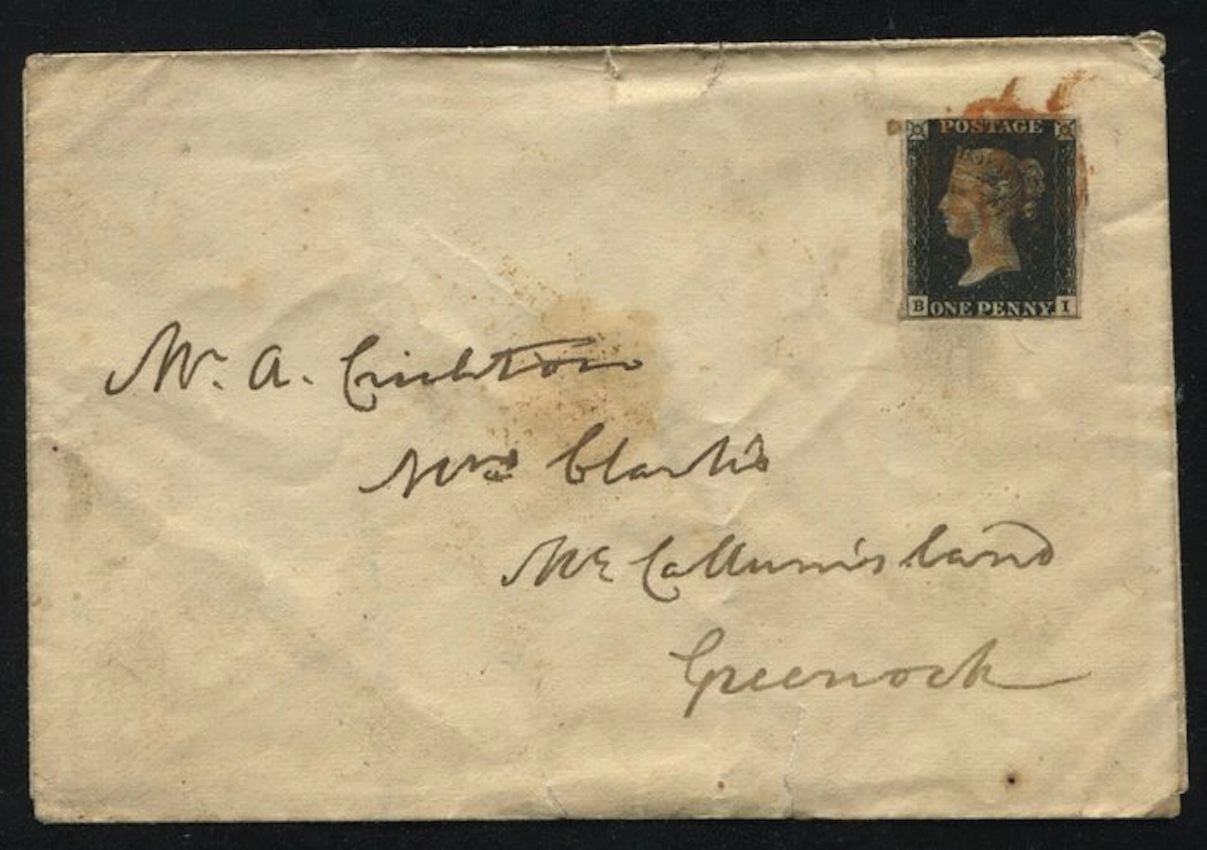 Great Britain 1840 - Penny Black on complete original...