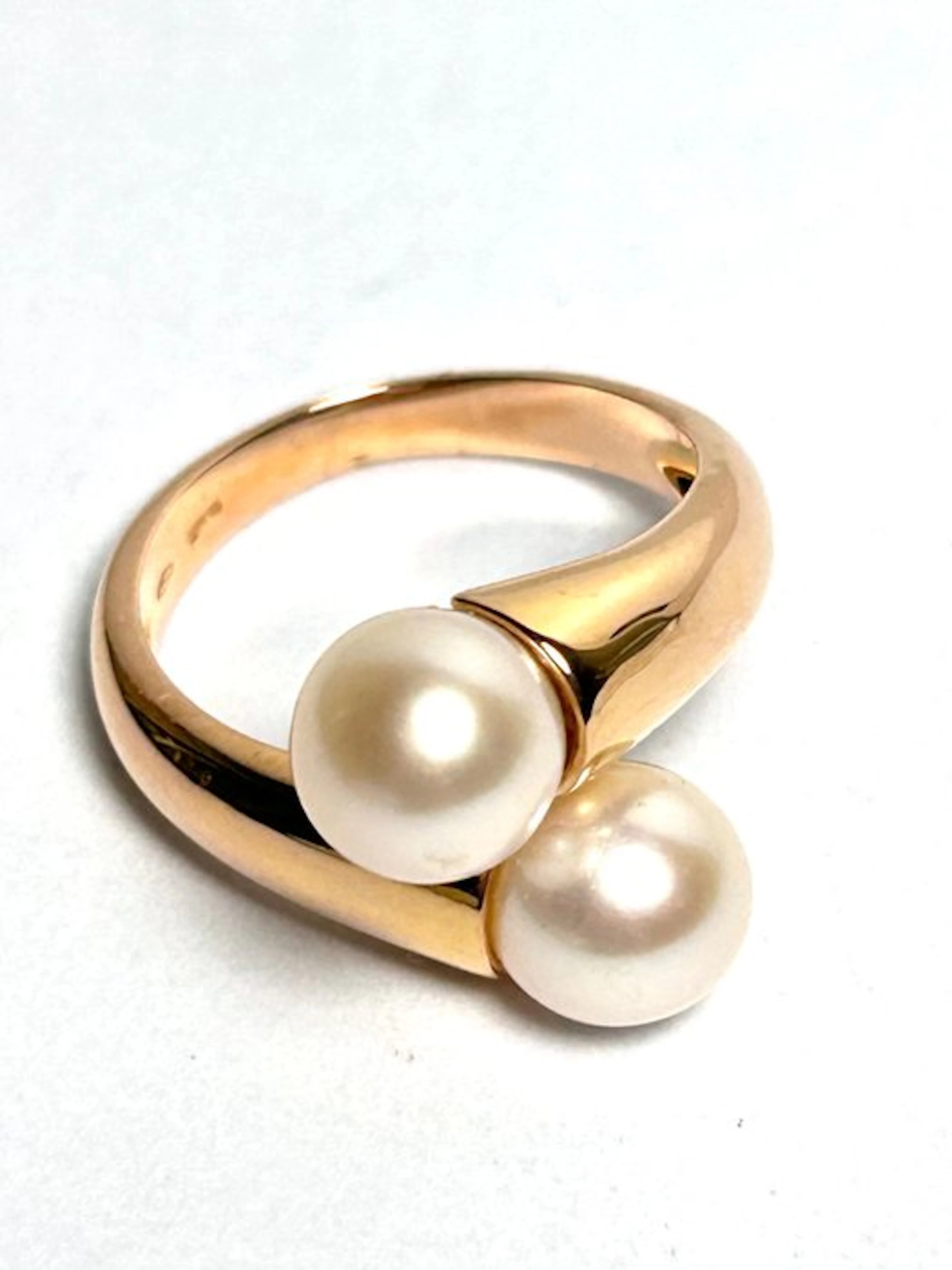 Ring - 18 kt. Rose gold - Pearl - Modern design