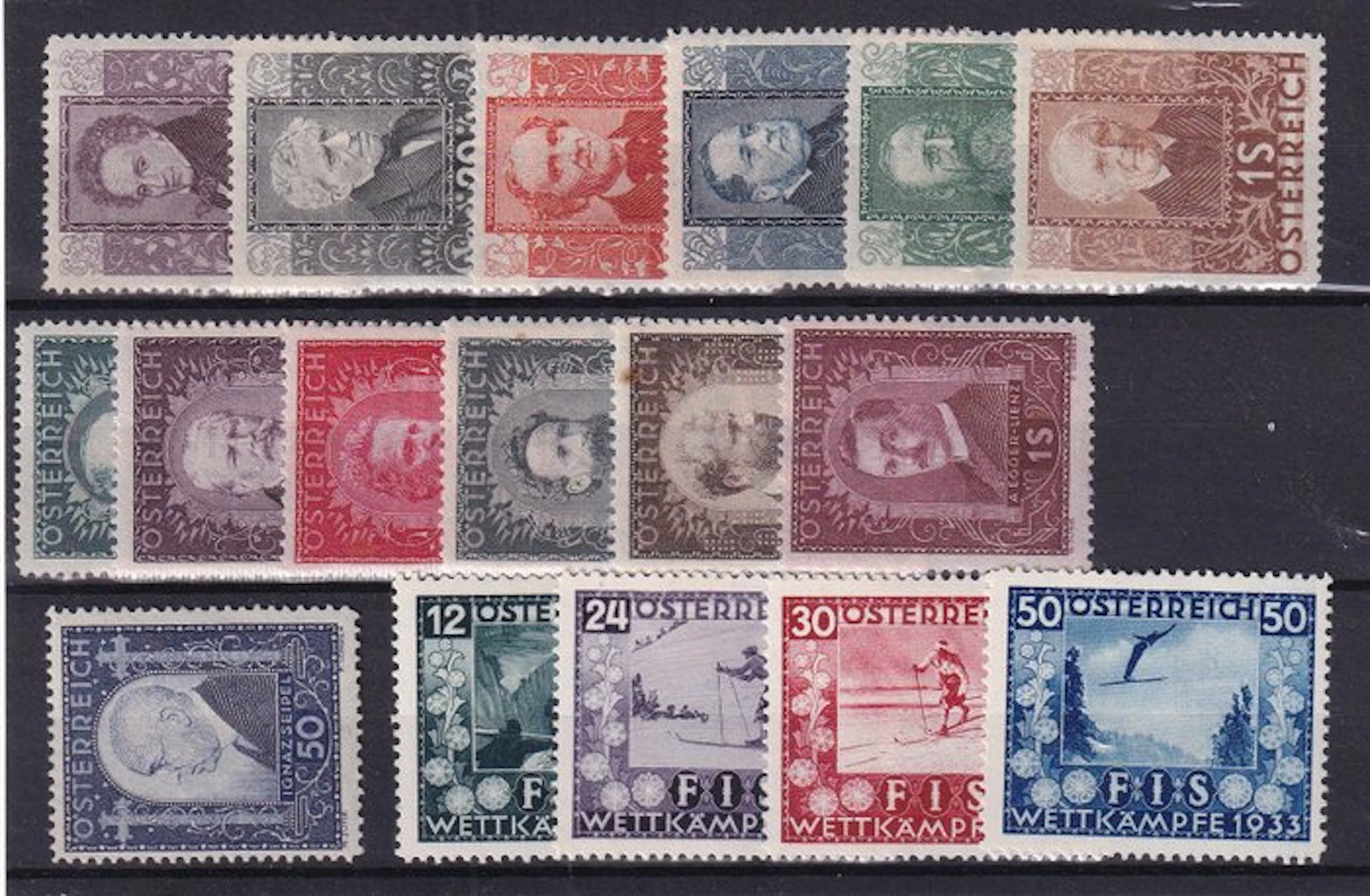 Austria 1931/1933 - Composition. - ANK: 524/529,544/554