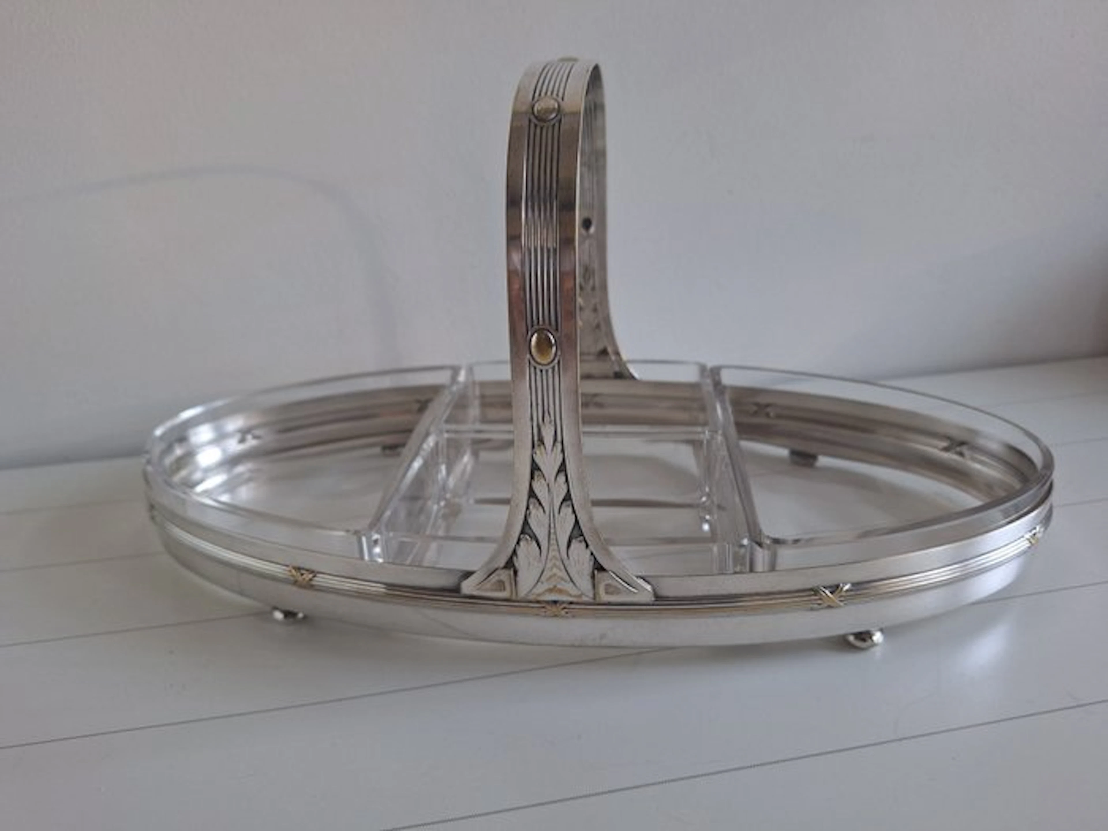 WMF / Geislingen - WMF - Hors d'oeuvre set (5) - Glass, Silverplated