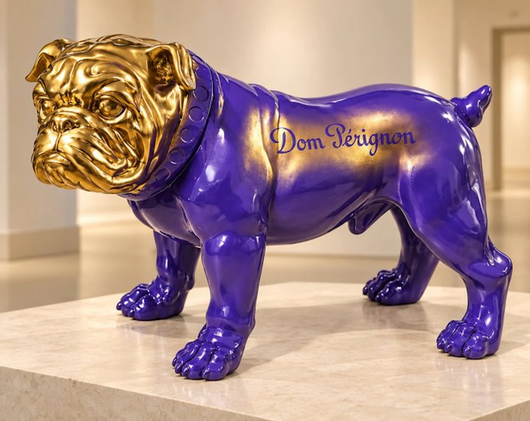 Daluxe Art - 1999 • Dom Pérignon Boxer Dog – Purple & Gold