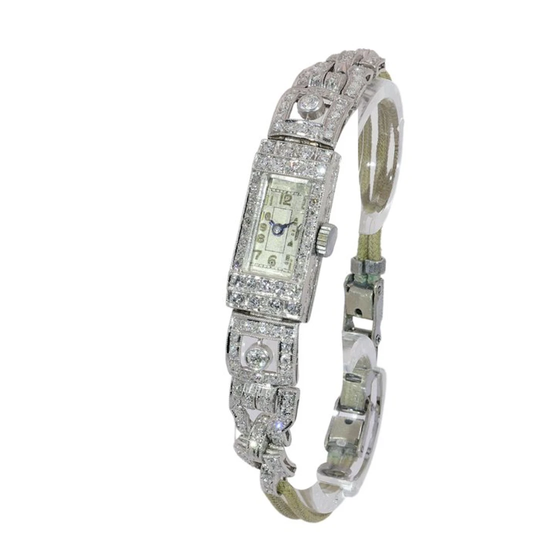 No reserve price - Bracelet Platinum - Diamond - Vintage ca. 1920 watch