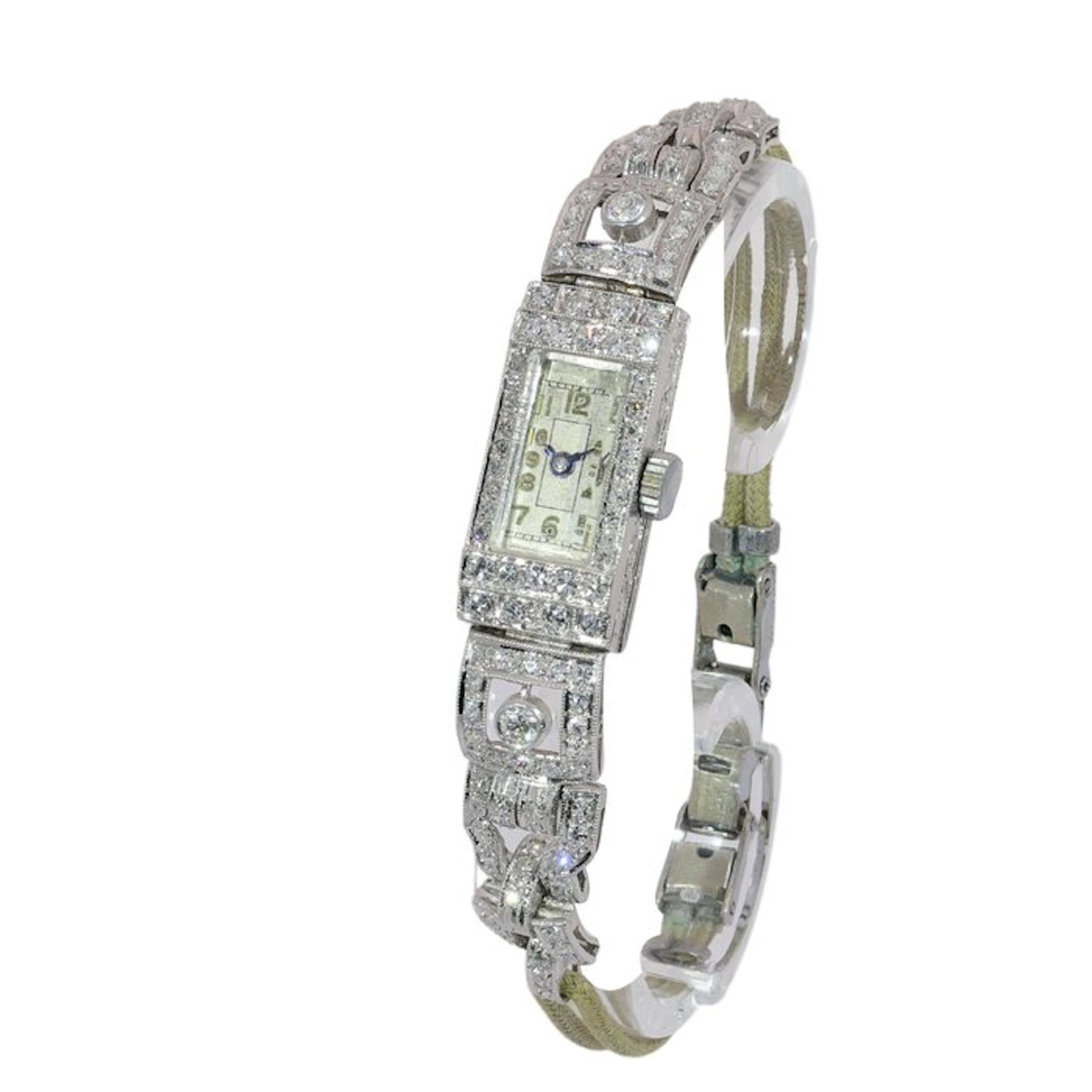 No reserve price - Bracelet Platinum - Diamond - Vintage ca. 1920 watch