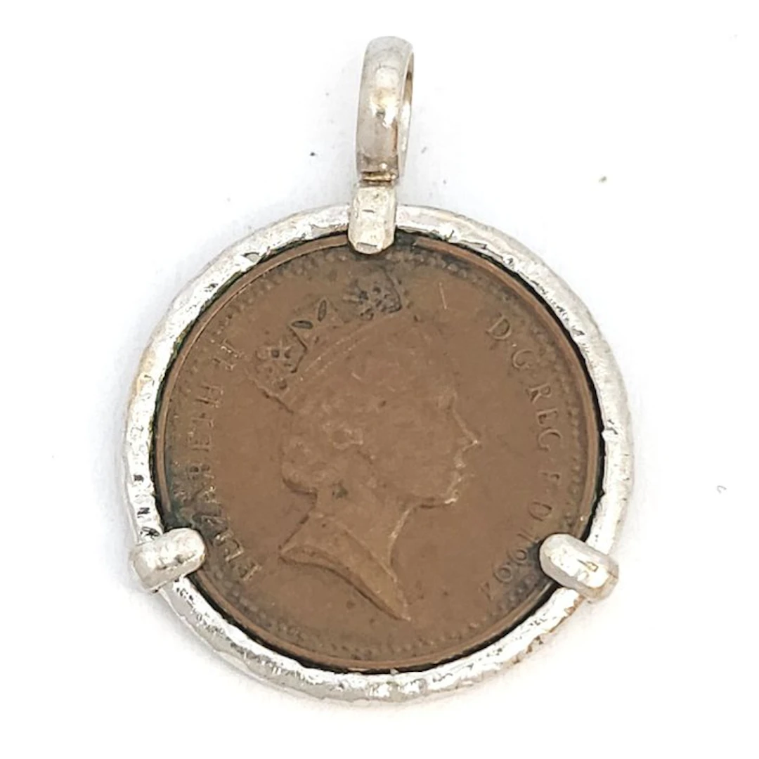 Pendant - 18 kt. White gold - One Penny